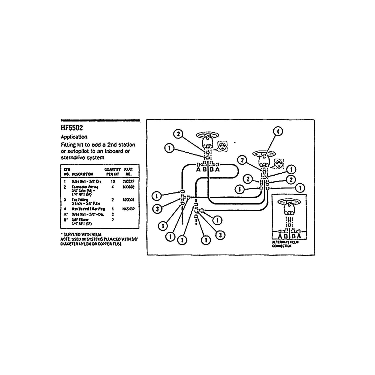 Dometic Dometic HF5502 Inboard / Sterndrive Fitting Kit, Use for NPT National Pipe Thread Helm Pumps