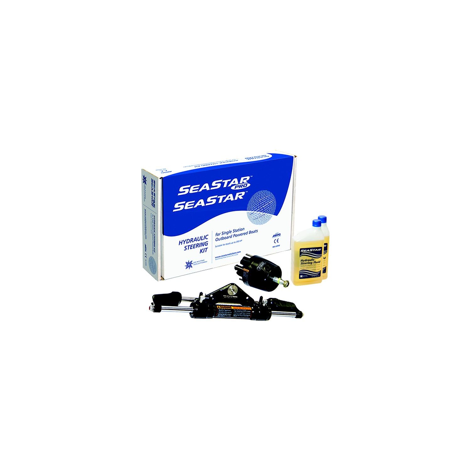 SeaStar HK6400A-3 Steering Kit System w/ 1.7 Helm, Pivot Cylinder & Hydraulic Oil 1-HK6400A3