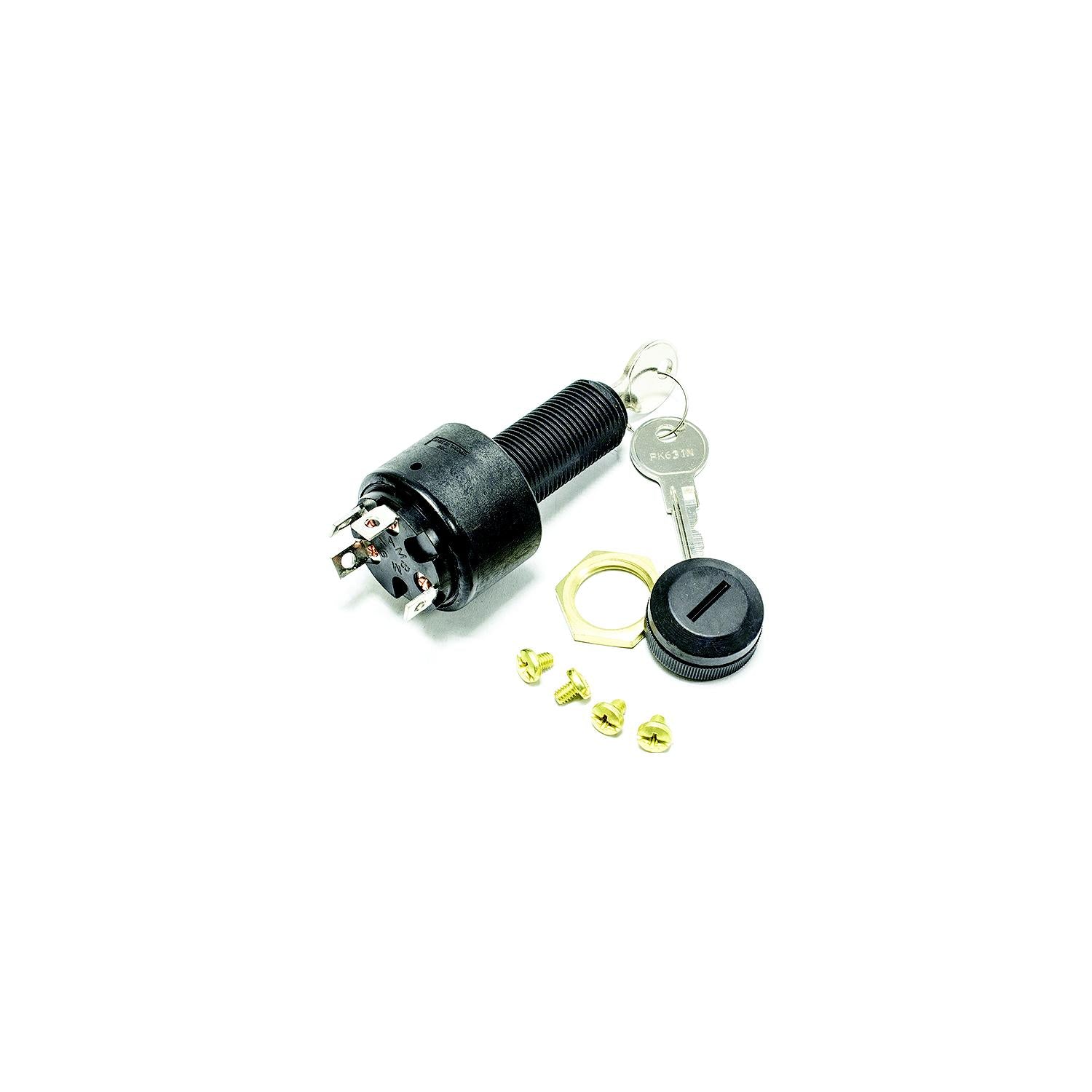 Sierra Sierra MP41040 Conventional 4 Position 1 1/8" Polyester 4 Screw Terminal 12V 15 Amp Ignition Starter Switch