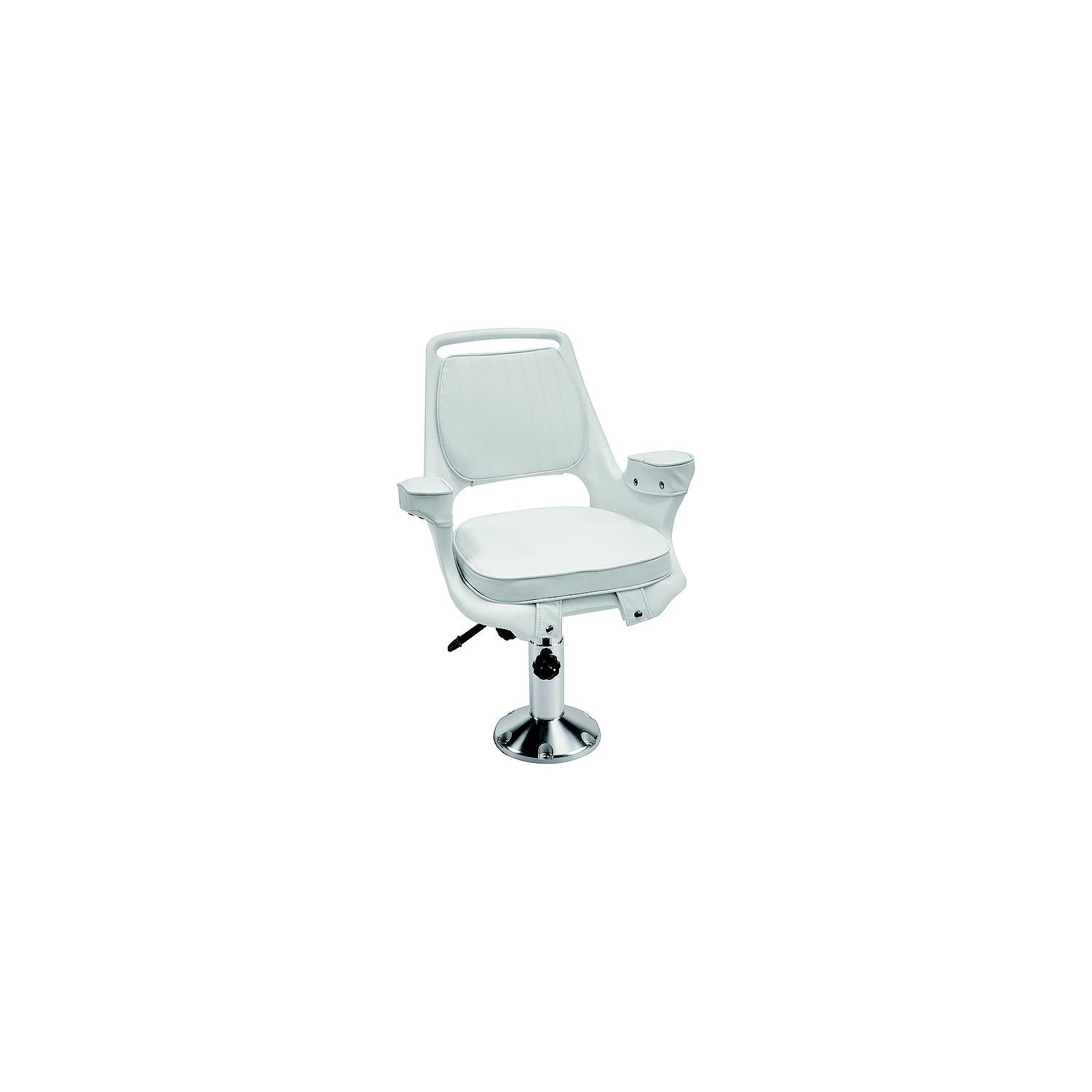 Wise Captain's Chair Package With Chair, Cushions, 12" to 18" Adjustable Pedestal and Seat Slide - White 144-8WD10076710