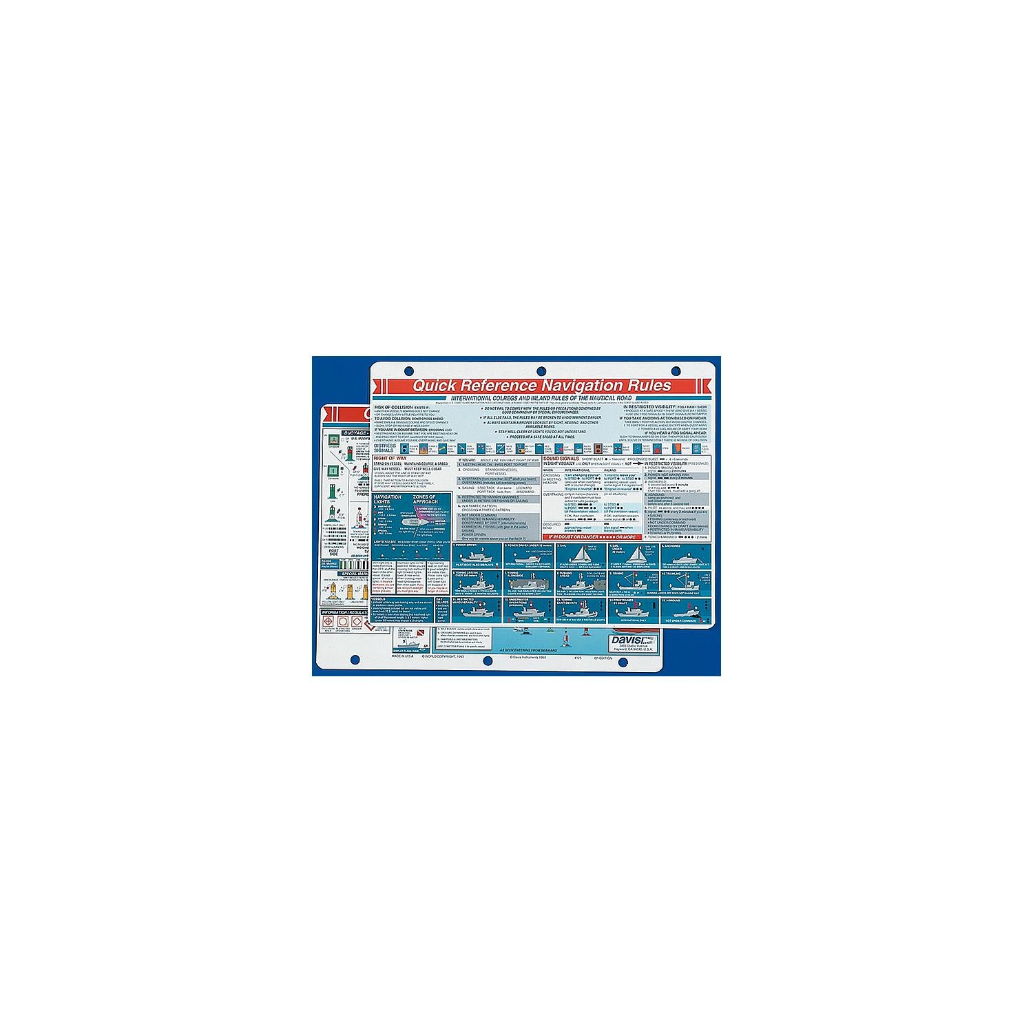 Davis Instruments Davis Instruments Davis 125 Navigation Rules Quick Reference Card