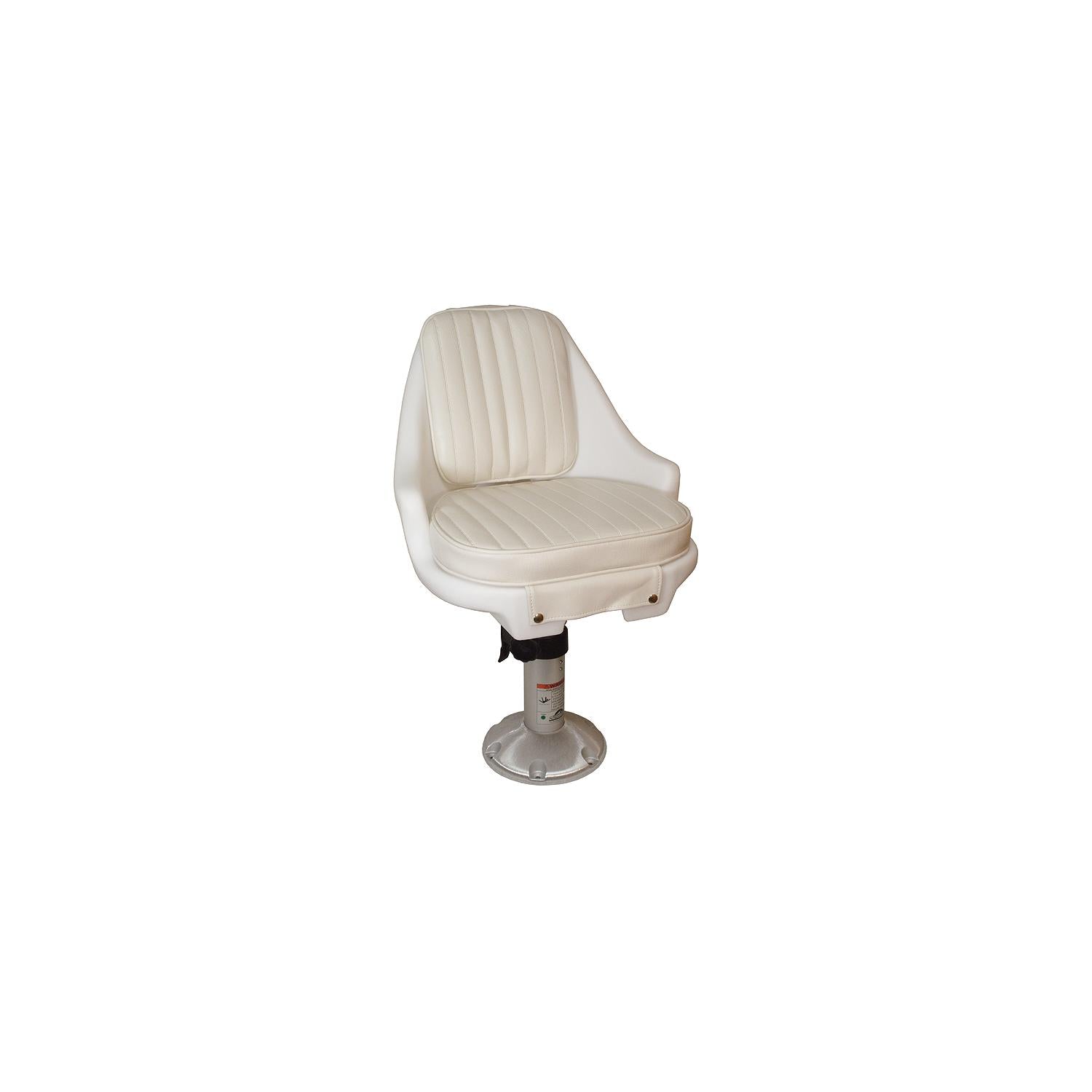 Springfield Marine Springfield Newport Manual Adjustable Economy Chair Package, White (Includes Seat With Cushions, Pedestal, Mounting Plate and Swivel) 169-1060100