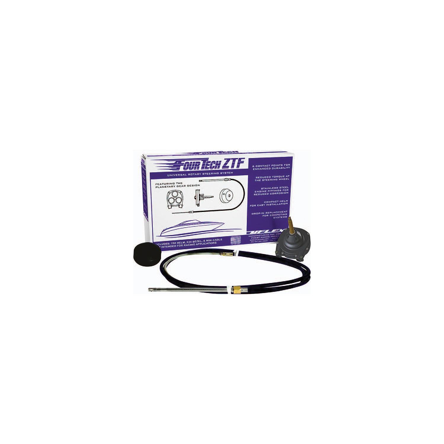 Uflex FOURTECHBLK12ZTF Fourtech™ ZTF Rotary Steering System, 12' Black Cable 216-FOURTECHBLK12ZTF