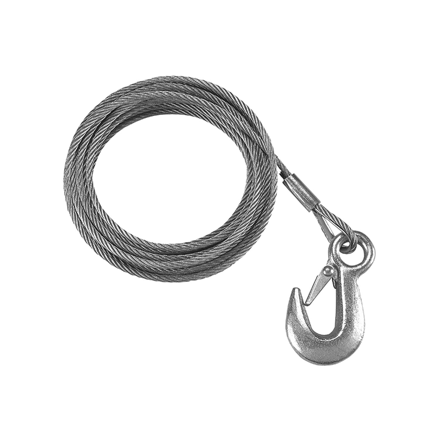 Fulton Performance Fulton WC750 0100 7/32" x 50' Winch Cable & Hook Assembly with 5,600 lb Break Strength 220-WC7500100