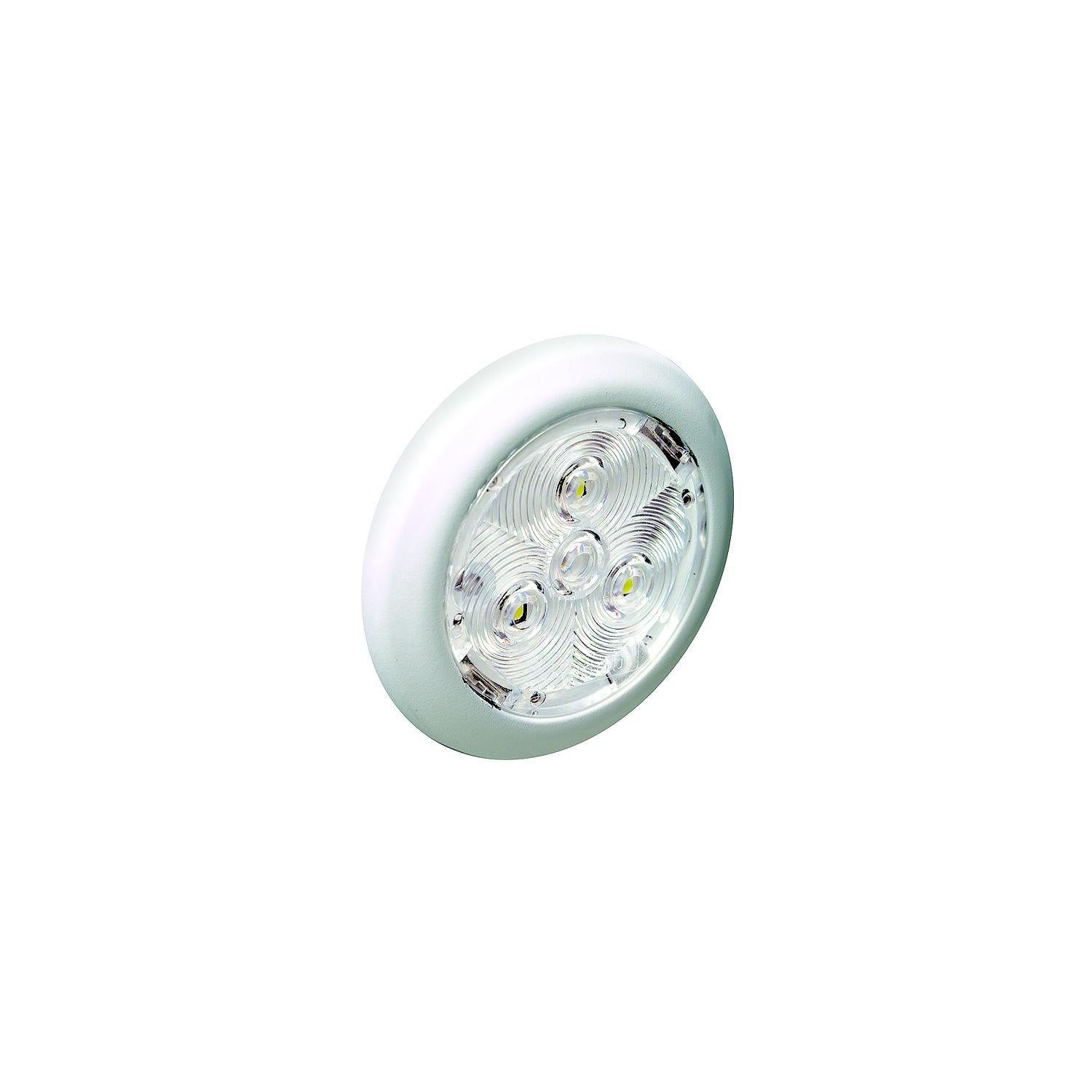 ATTWOOD 2-3/4" Warm White Interior/Exterior Light w/White Bezel 23-6320W7