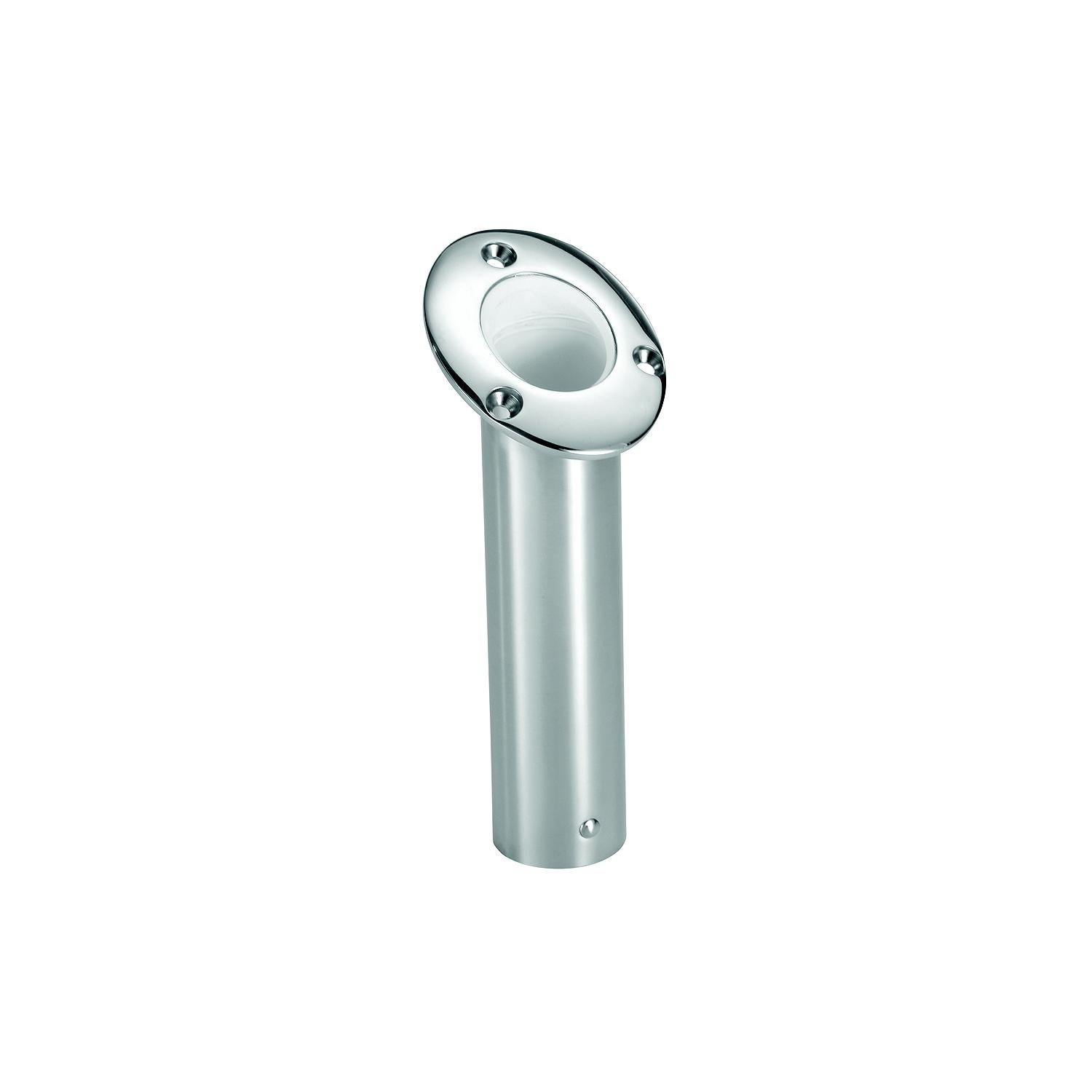 Attwood Rod Holder Flush Mount Stainless Steel 30 Degree White Open End 23-66362W7