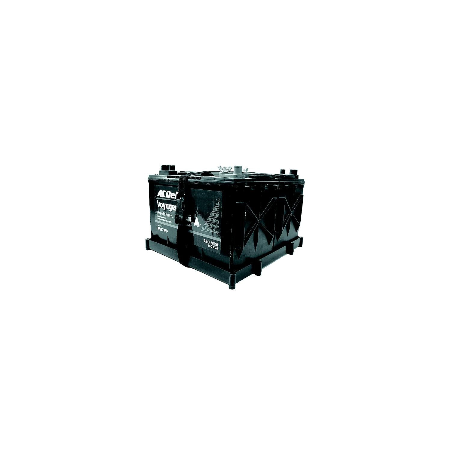T-H Marine Dual Battery Holder Tray With Plastic Buckle For Two Series 27 Deep Cycle Batteries 232-DBH27PDP