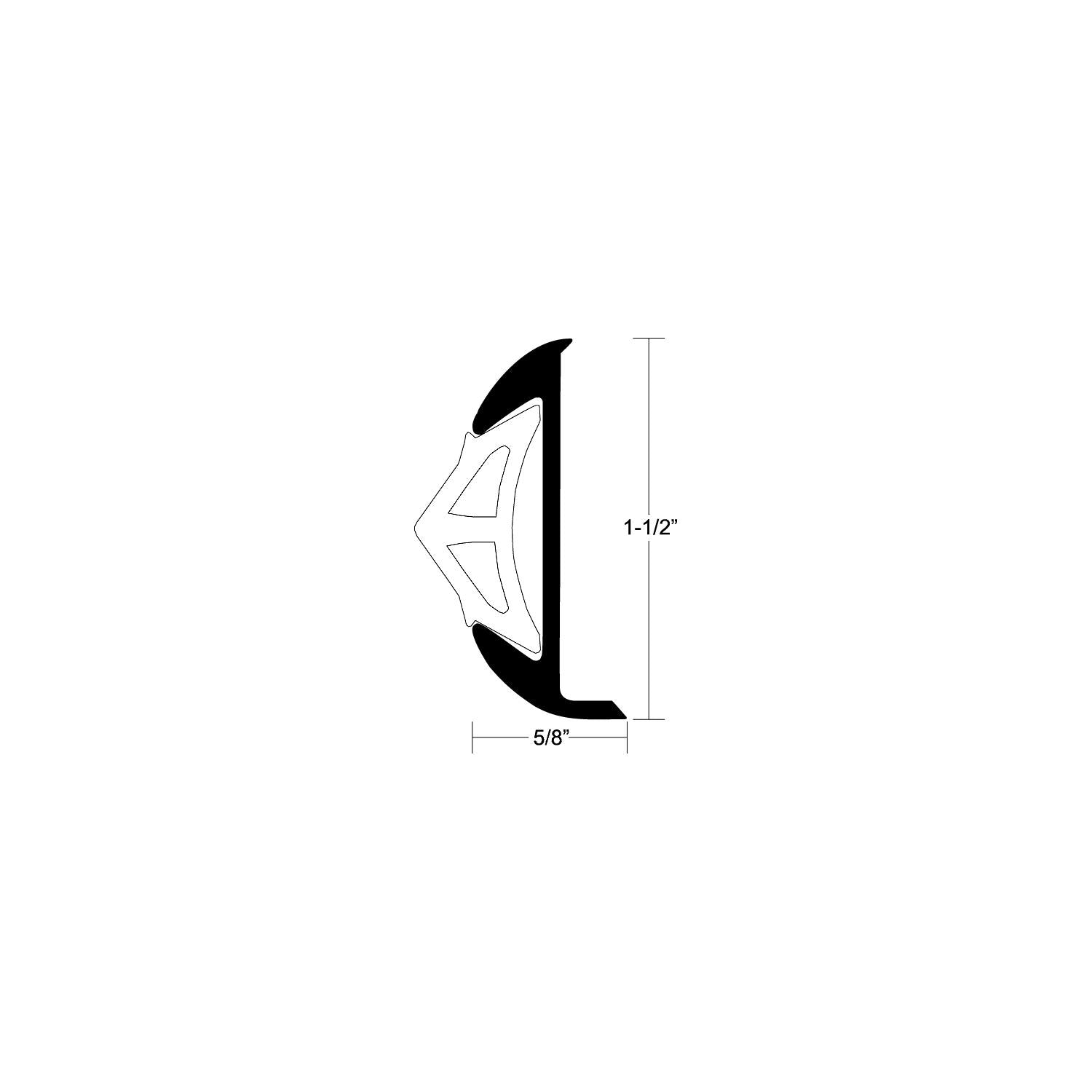 Taco Metals Taco Metals Alum Rub Rail 1-1/2" X 12'
