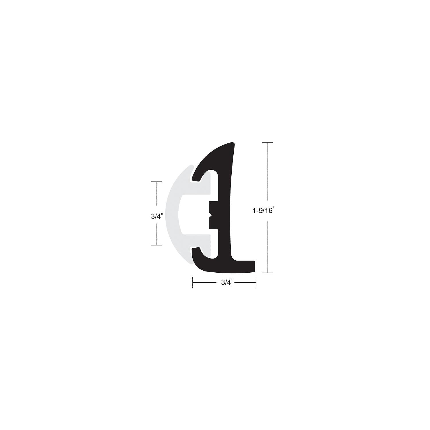 Taco Metals Taco Metals Black Semi-Rigid Rubrail w/Inser