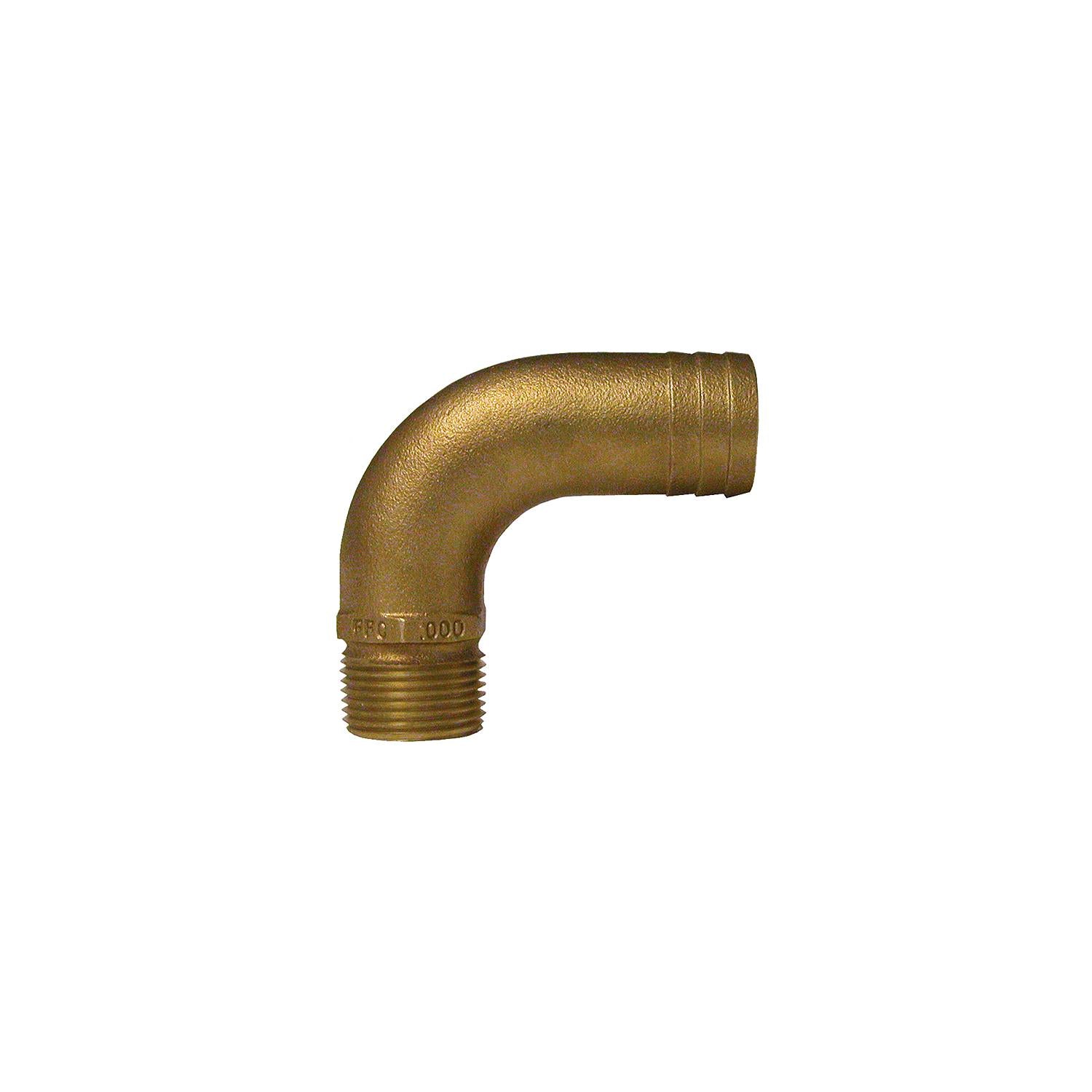 Groco FFC Bronze Full Flow 90 Degree Pipe-To Hose Adapter With NPT Thread 34-FFC1250