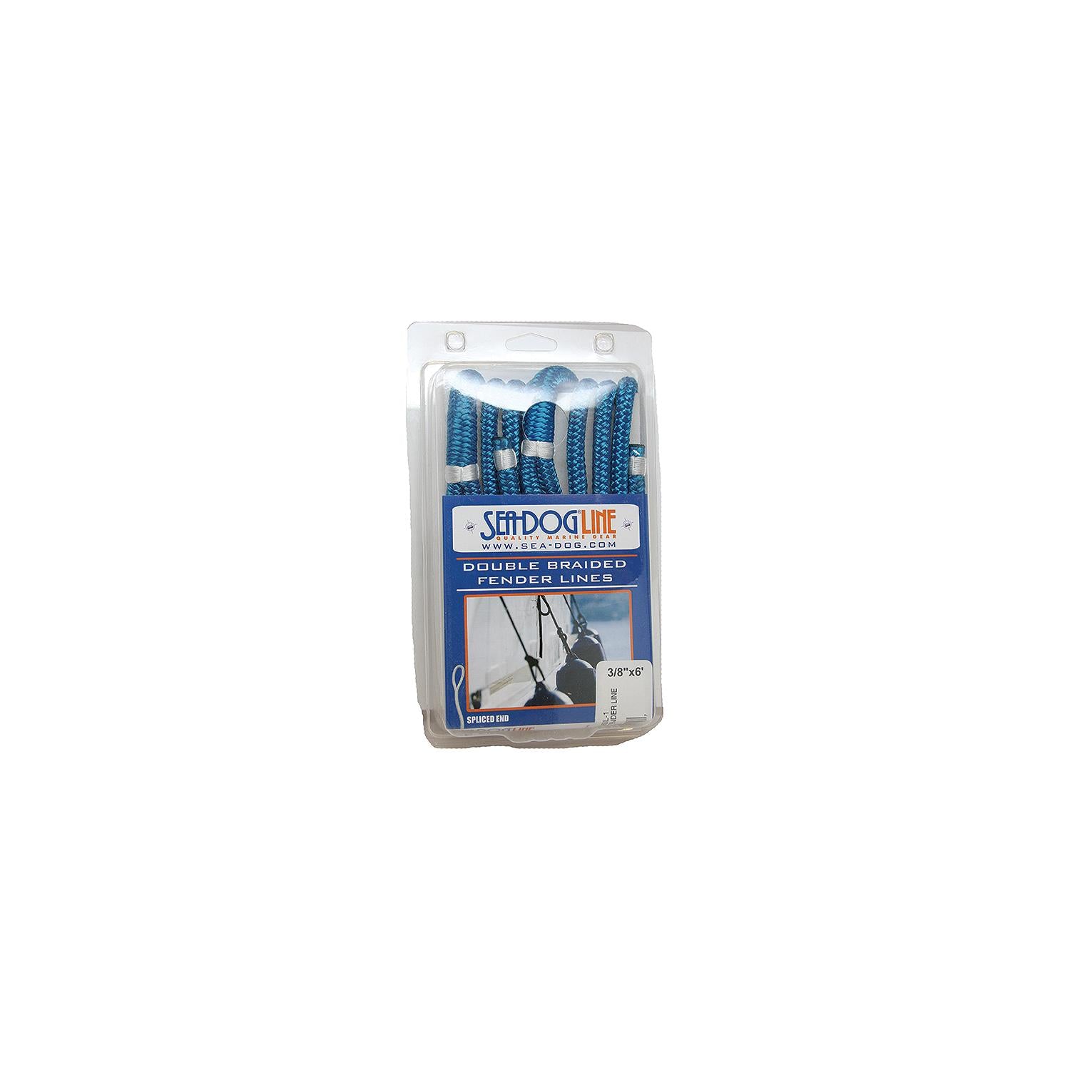 Sea-Dog Line Sea Dog 302110006BK1 Premium Double Braided Nylon Fender Line, 3/8" × 6', Black pr. 354-302110006BK1