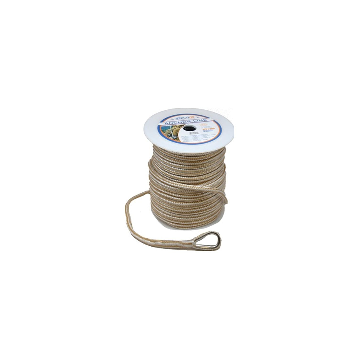 Sea-Dog Line Sea Dog Premium Double Braided Nylon Anchor Line Gold/White, 1/2" × 300' 354-302112300GW1