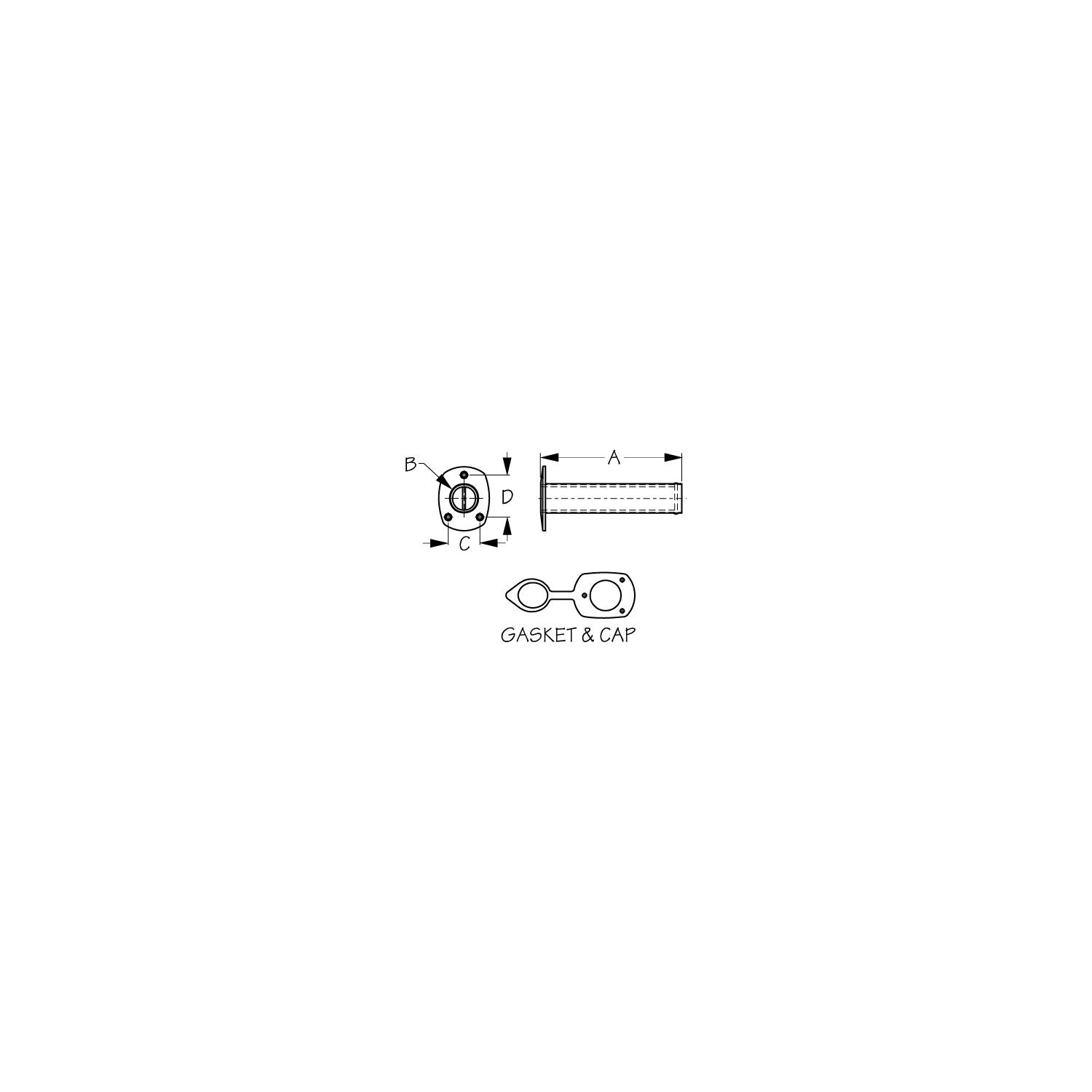 Sea-Dog Line Dock Edge 3251731 Economy Flush Mount Rod Holder With Cap 354-3251731