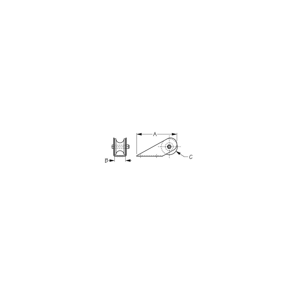 Sea-Dog Line Sea-Dog Line SeaDog 328052 Unpolished Short Bow Roller | 1" Max Rope Diameter | 3/8" Bolt Fastener