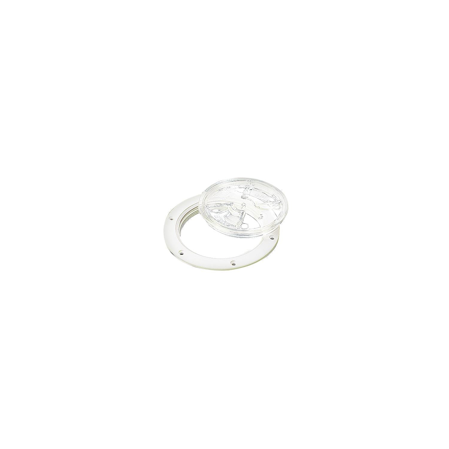 Sea-Dog Line Sea-Dog 337161 White Screw Out Deck Plate w/Clear Cover, 6-1/2" 354-3371611