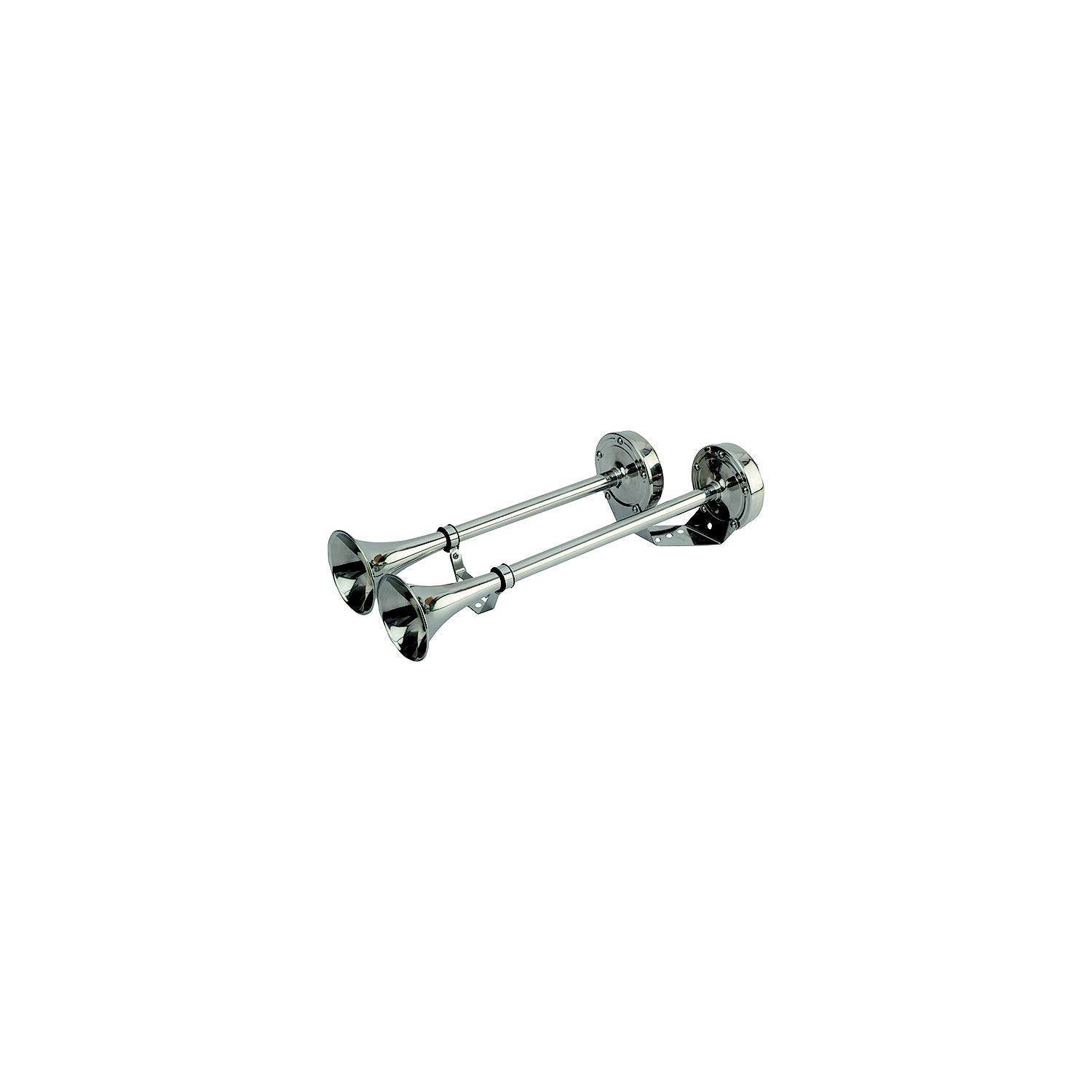 SeaDog 431520 Maxblast 10 Amp 123 DB 12V Dual 18-1/4" Trumpet Horn | Stainless & Molded Motor Housing 354-4315201