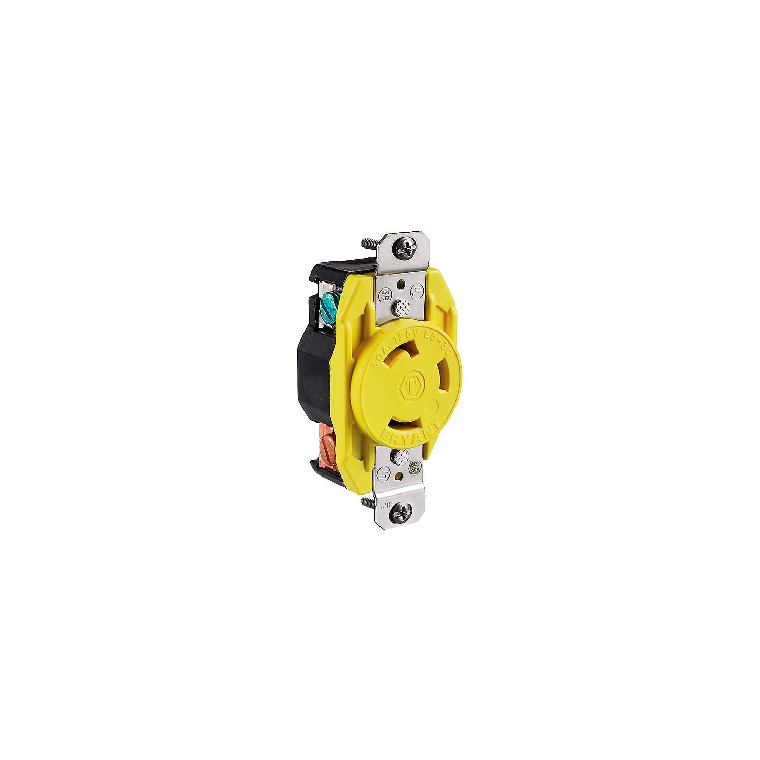 Hubbell Hubbell HBL305CRR Yellow 30A 125V Locking Receptacle
