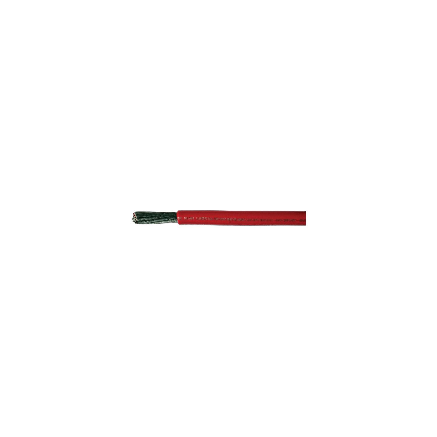 Cobra Wire and Cable Cobra Wire A2110T01050FT Tinned Copper Battery Cable, 1/0, 50', Red 446-A2110T01050FT