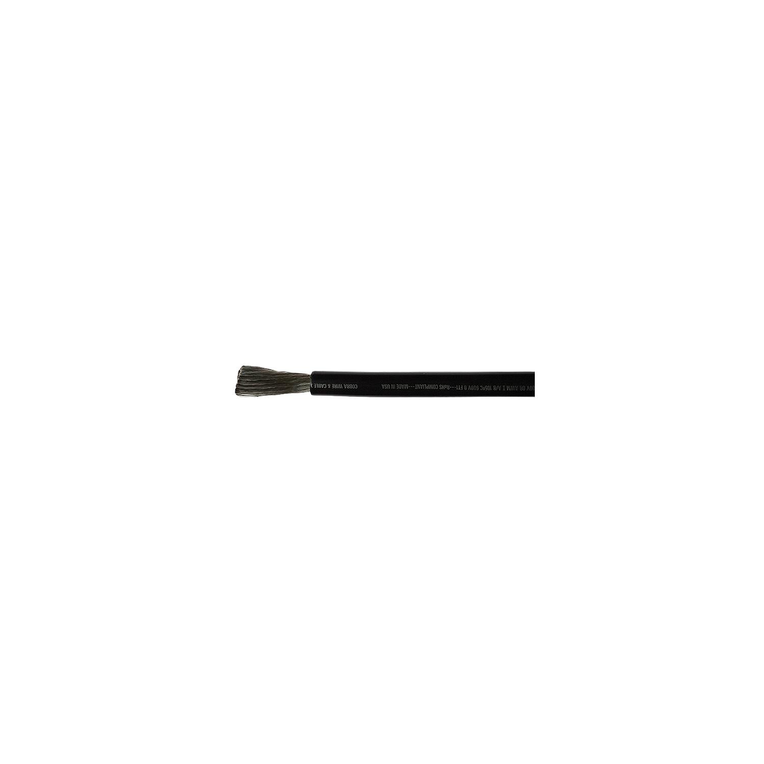 Cobra Wire and Cable Cobra Wire A2110T07050FT Tinned Copper Battery Cable, 1/0, 50', Black 446-A2110T07050FT