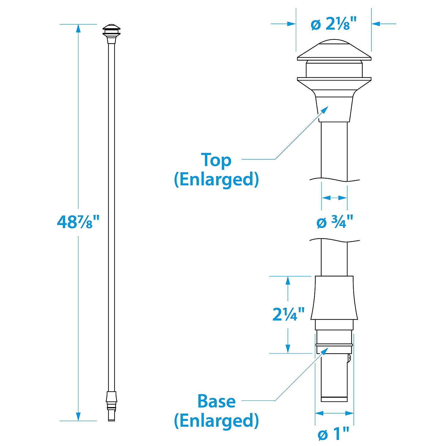 Seachoice All-Round "Reduced Glare" Pole Light Only 48" 50-05761
