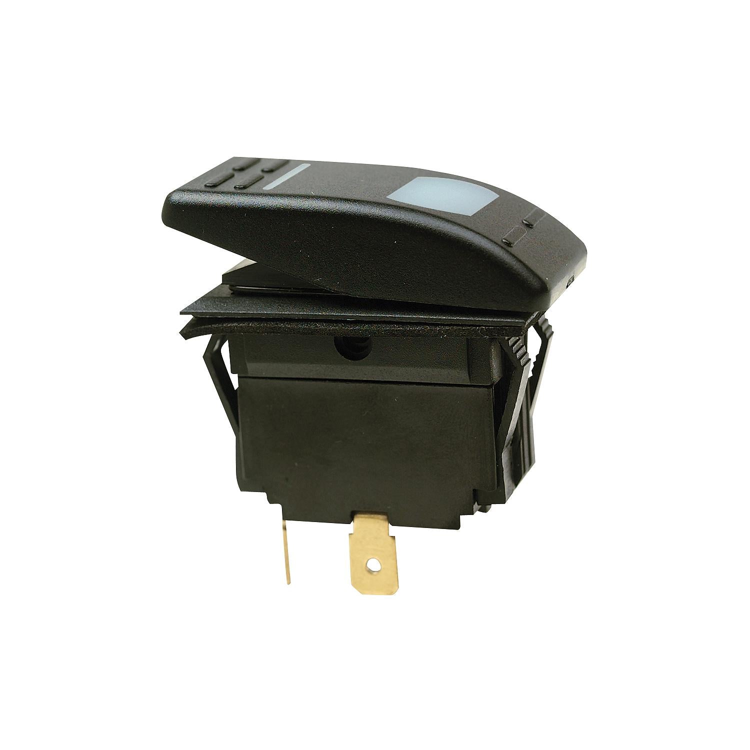 Seachoice Seachoice Illuminated Rocker Switch, SPST, 3 Terminal, On/Off, Black