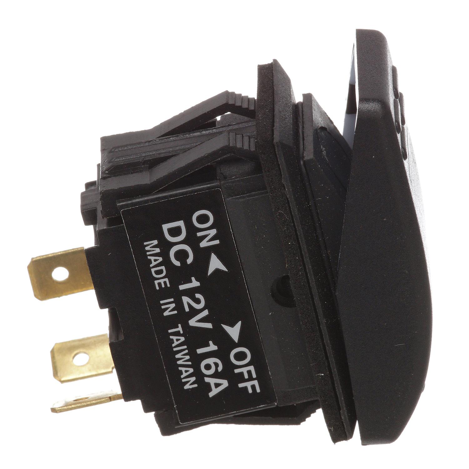 Seachoice Seachoice Illuminated Rocker Switch, SPST, 3 Terminal, On/Off, Black