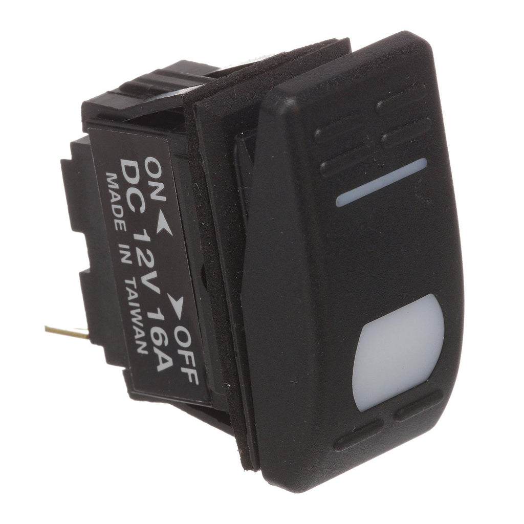 Seachoice Seachoice Illuminated Rocker Switch, SPST, 3 Terminal, On/Off, Black