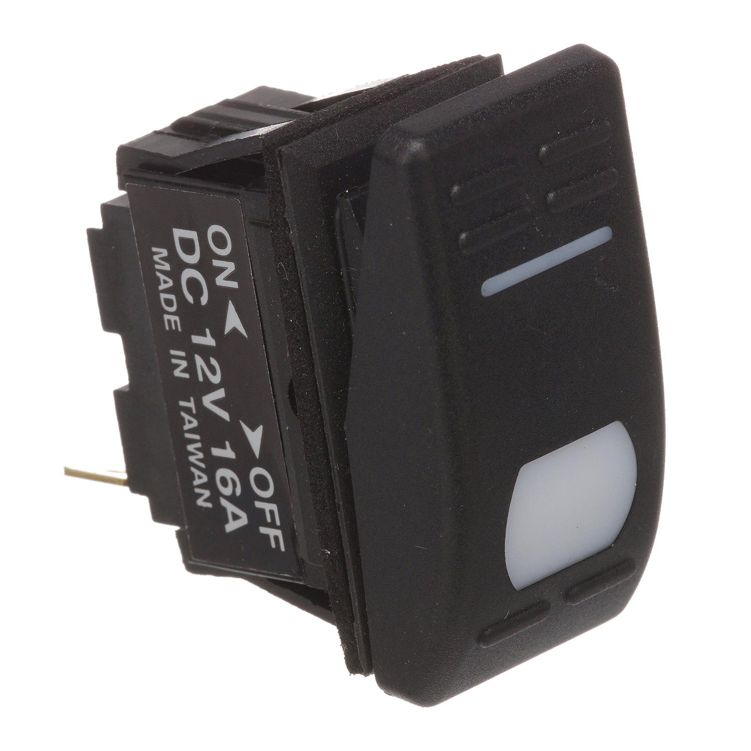 Seachoice Seachoice Illuminated Rocker Switch, SPST, 3 Terminal, On/Off, Black