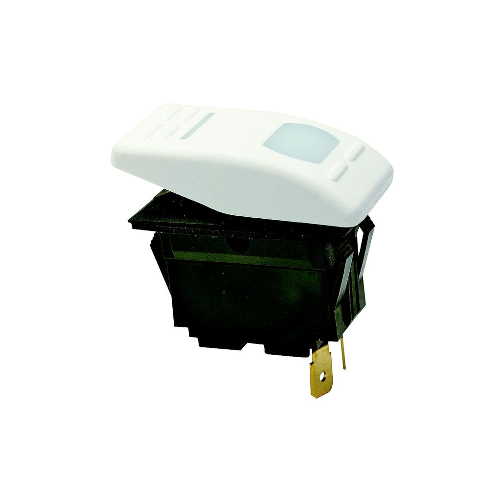 Seachoice Seachoice Illuminated Rocker Switch, SPST, 3 Terminal, On/Off, Black