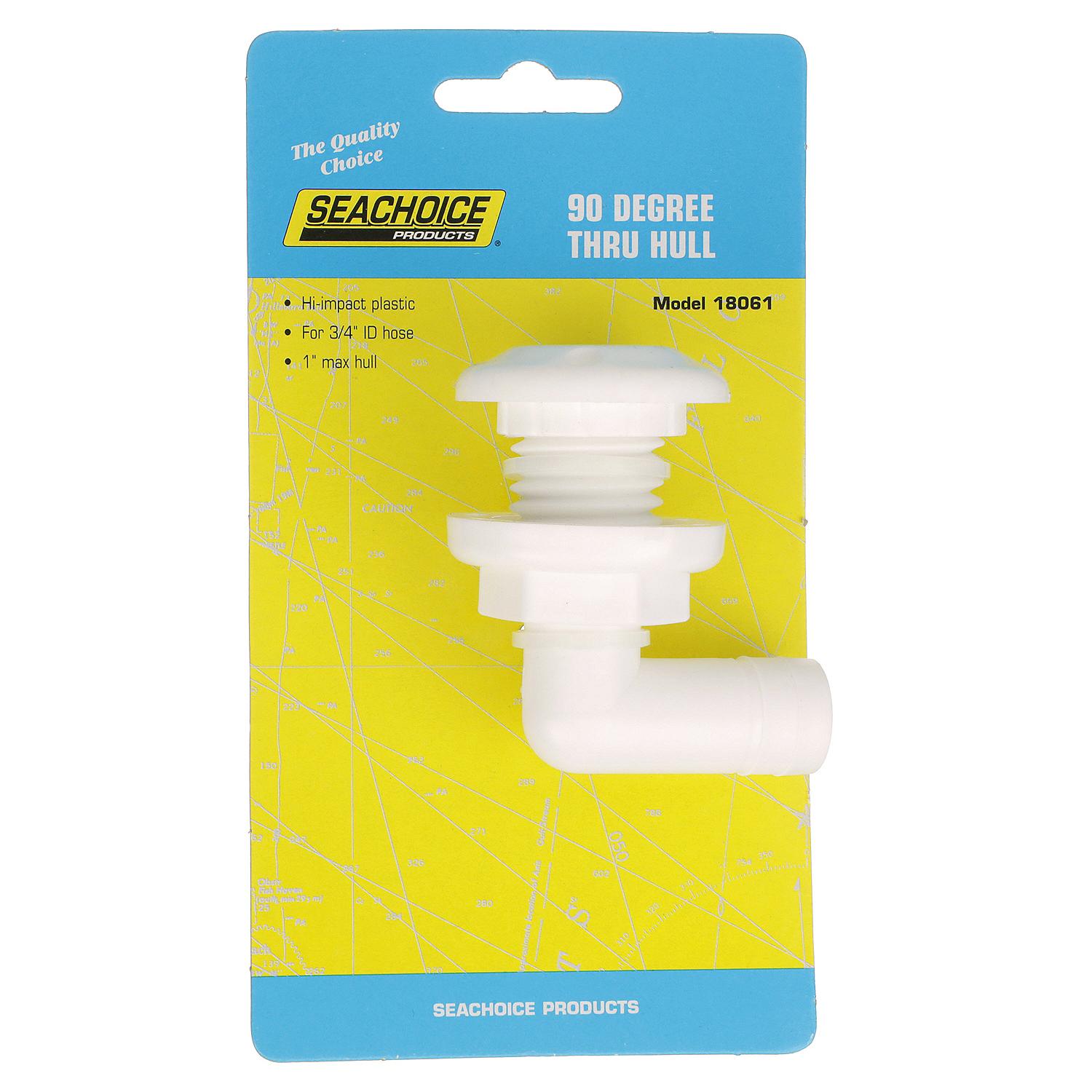 Seachoice 90 Degree Plastic Thru-Hull, White 50-18061