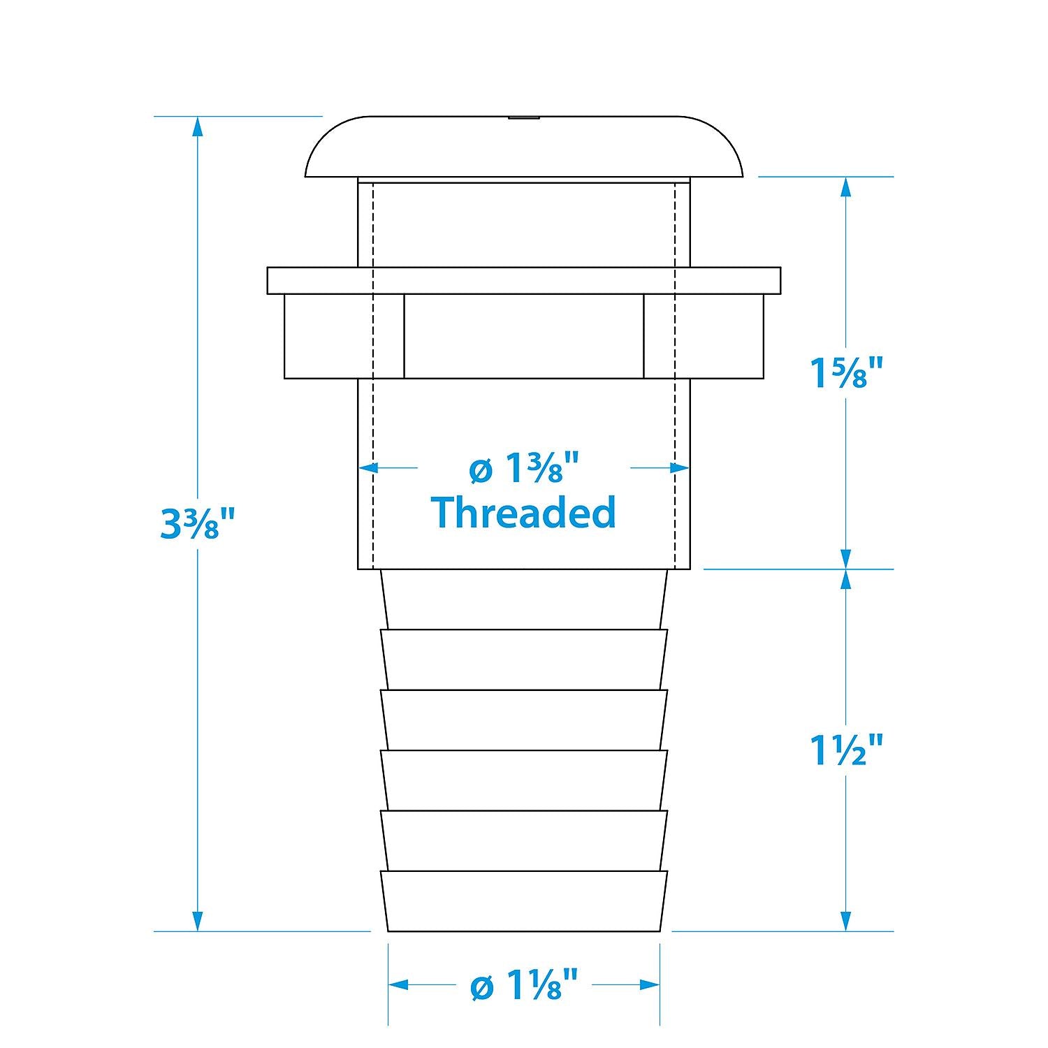 Seachoice Plastic Thru-Hull With Broad Flange 50-18091