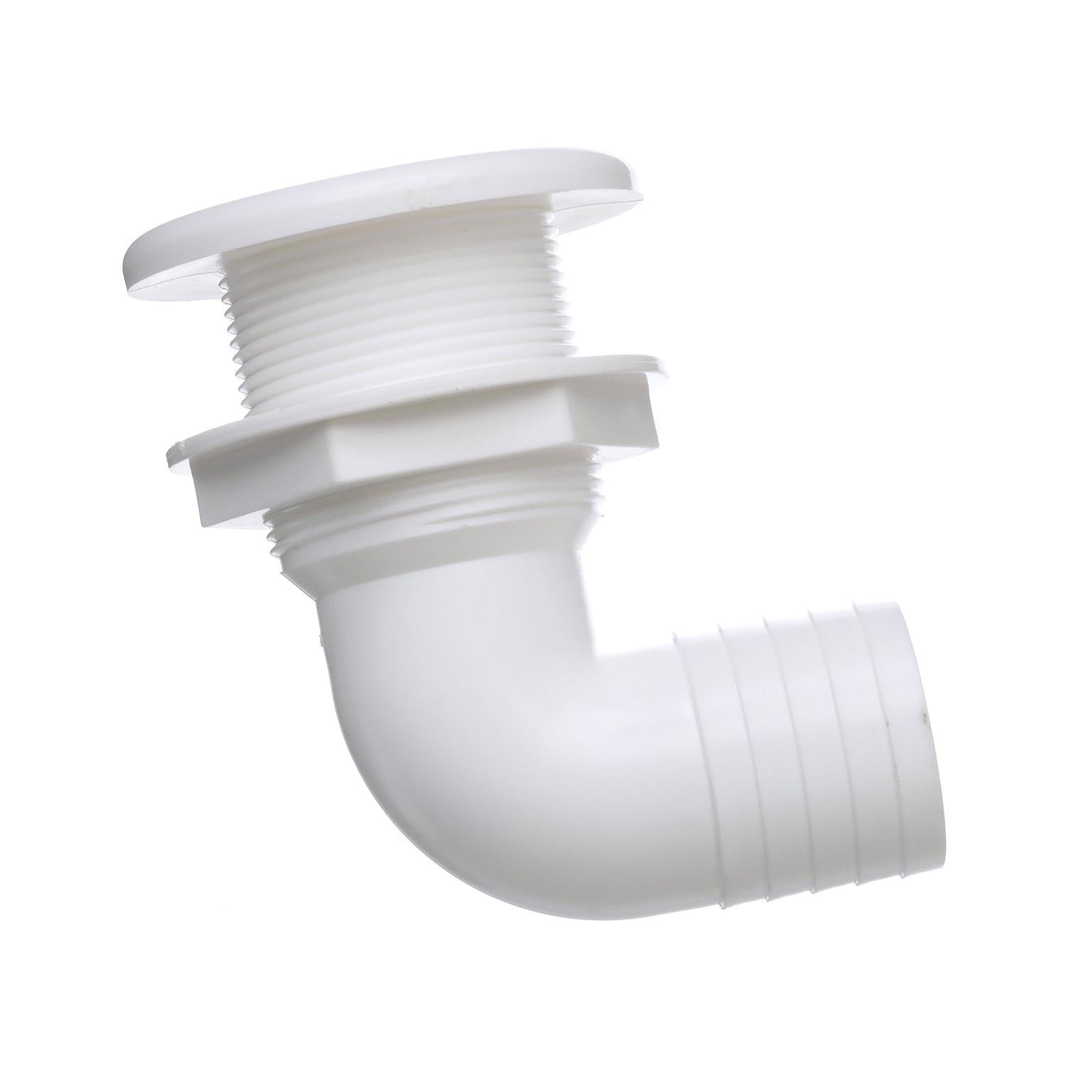 Seachoice 90 Degree Plastic Thru-Hull, One Nut Application, White 50-18121