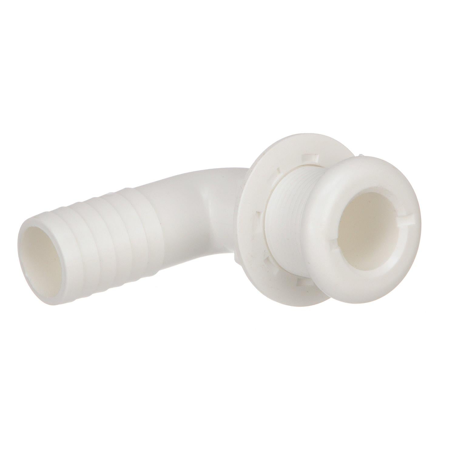 Seachoice 90 Degree Plastic Thru-Hull, One Nut Application, White 50-18141
