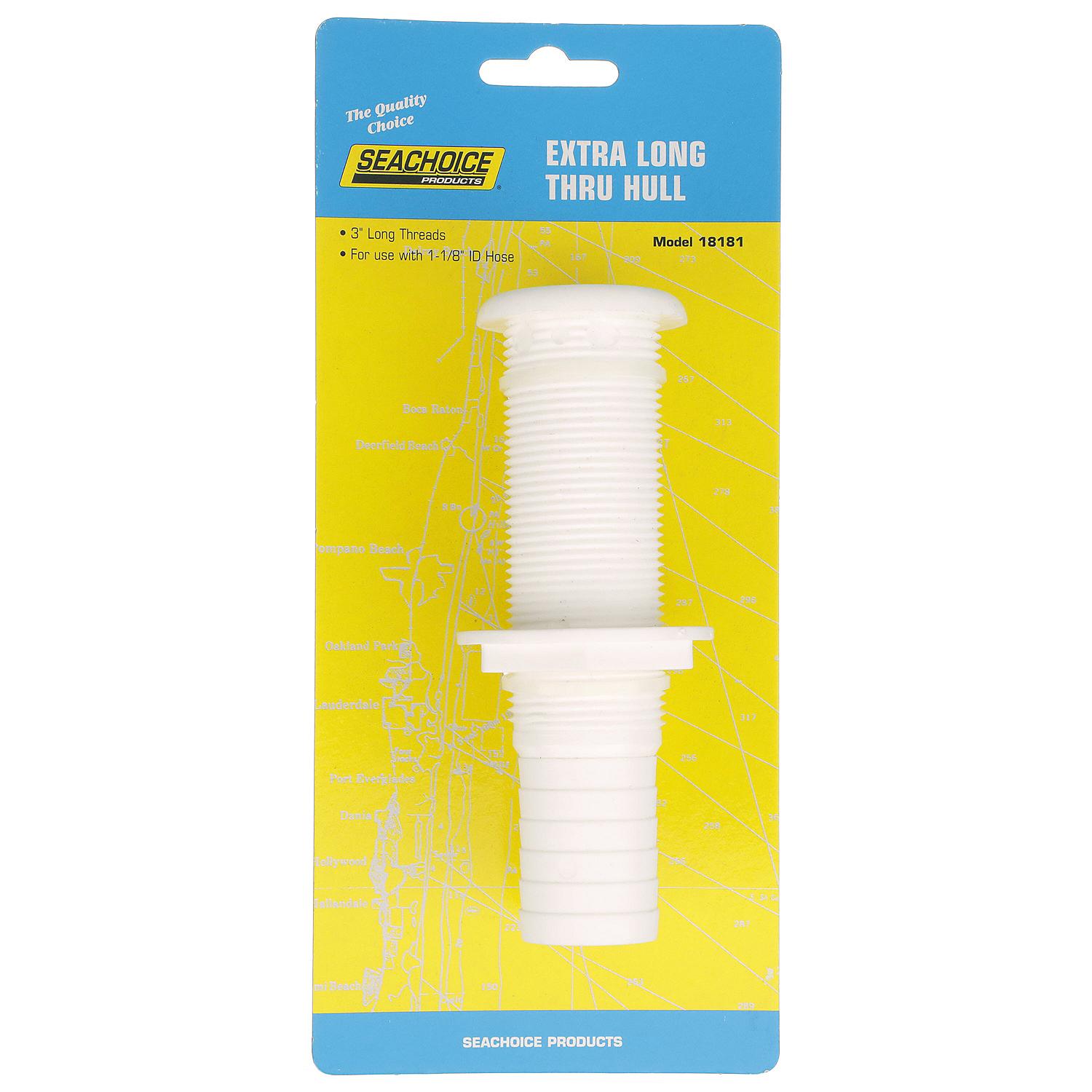 Seachoice Extra Long Plastic Thru-Hull, White 50-18181