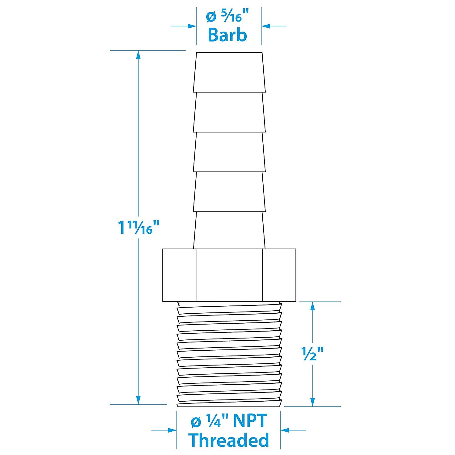 Seachoice Brass Male Hose Barb 50-20811
