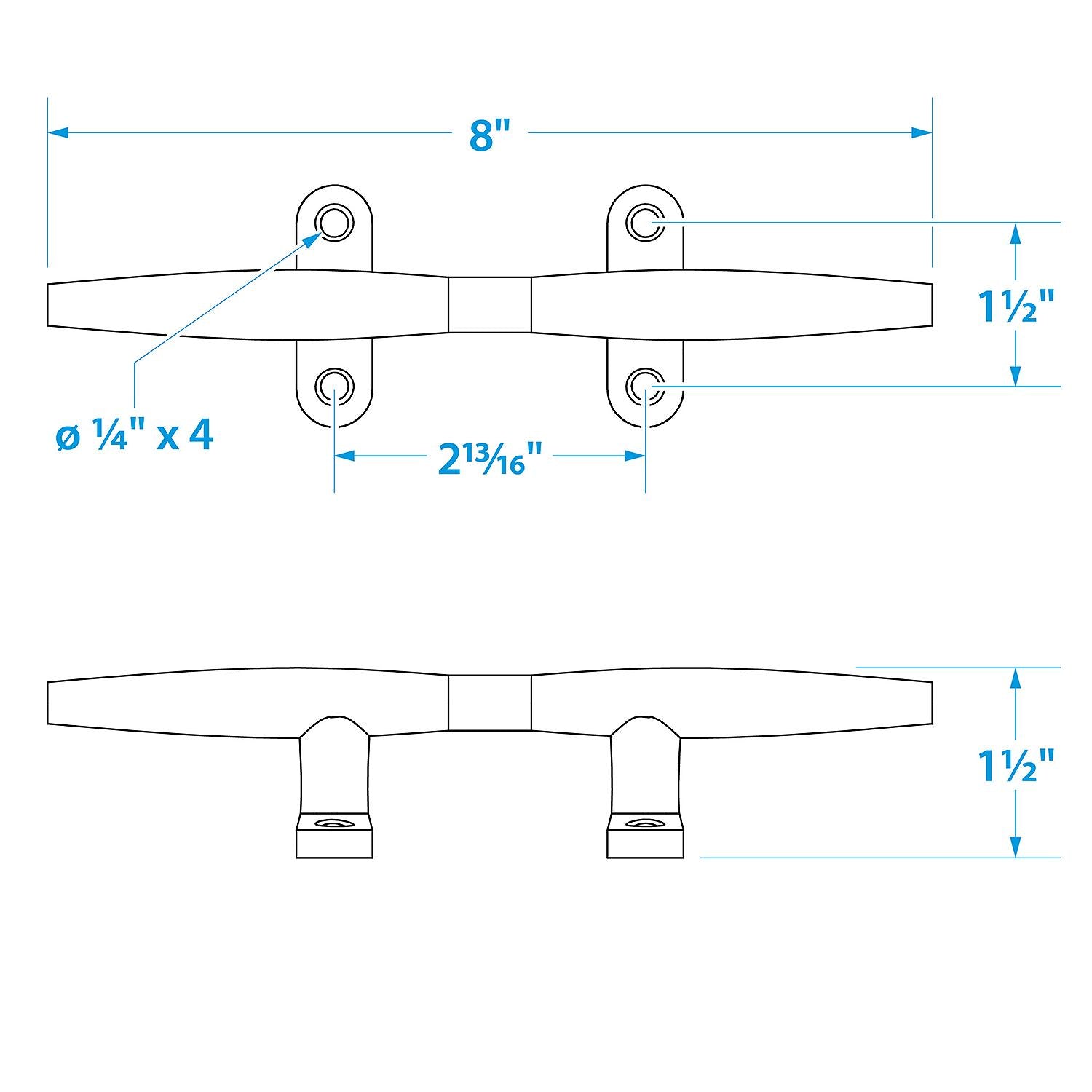 Seachoice Stainless Steel Hollow Base Cleat 50-30261