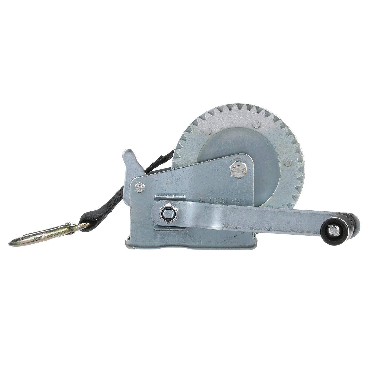 Seachoice 52161 1,000 Lb. Manual Trailer Winch, 1-Speed, 25-Ft. Strap w/Snap Hook 50-52161