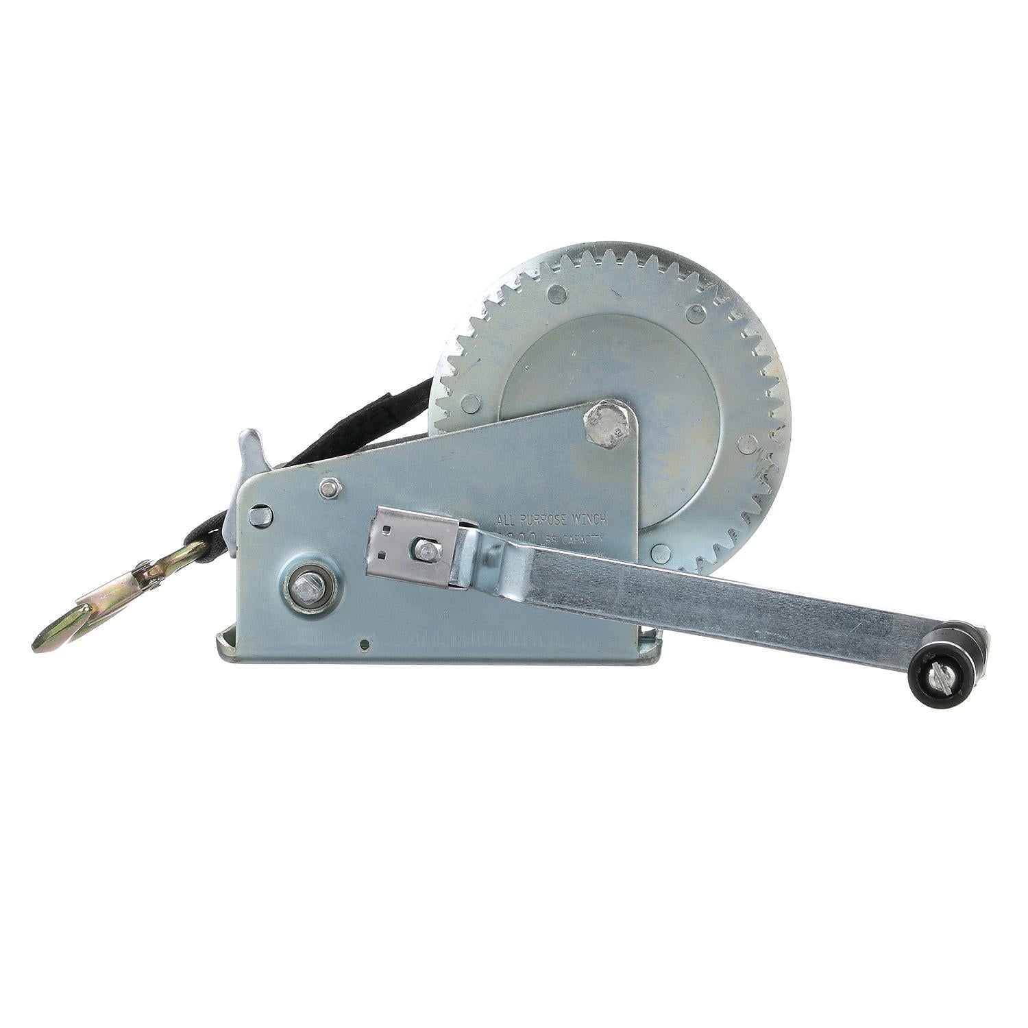 Seachoice 52251 2,000 Lb. Manual Trailer Winch, 2-Speed, 25-Ft. Strap w/Snap Hook 50-52251