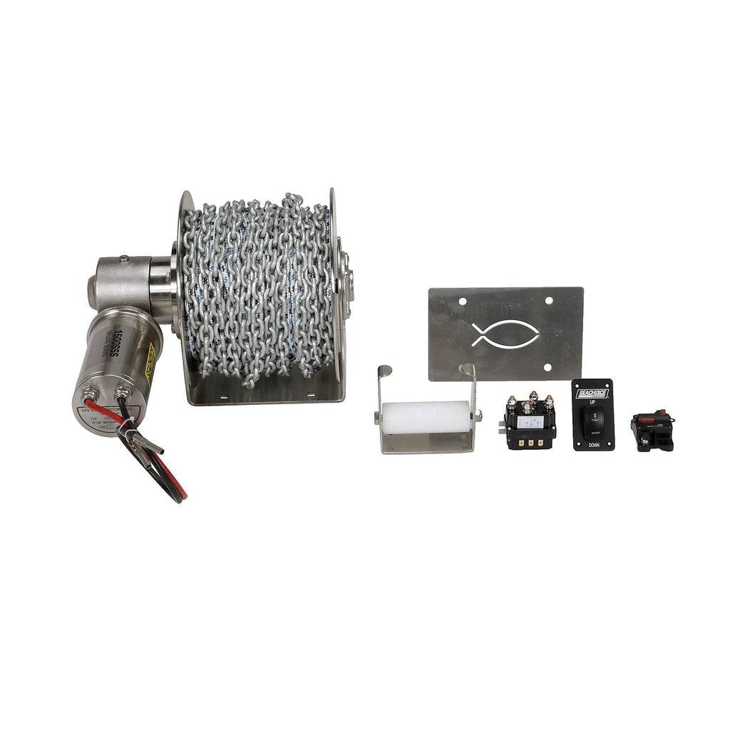Seachoice Seachoice Deluxe Stainless Steel Drum Winch Kit, For Boats Up to 26 Ft.