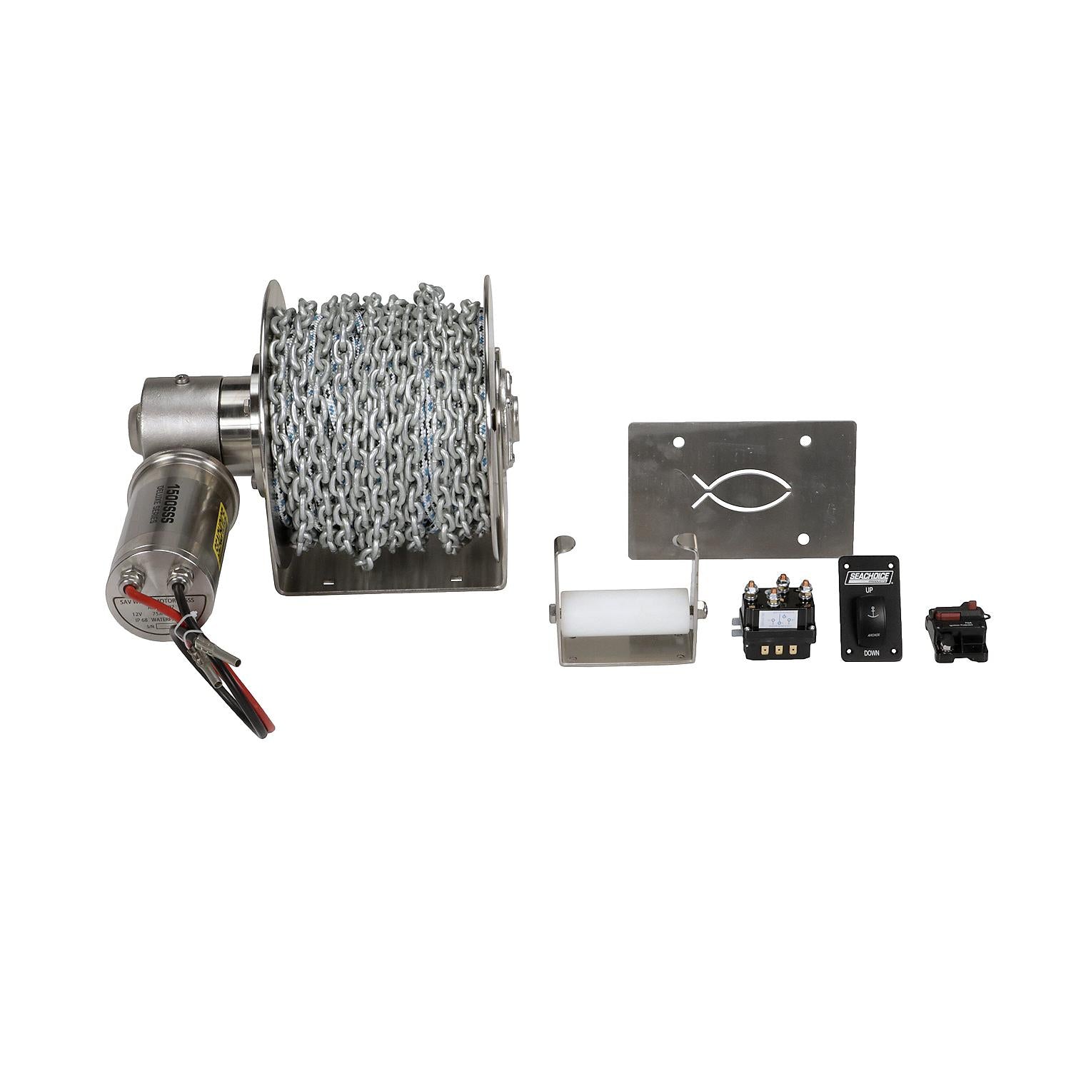 Seachoice Seachoice Deluxe Stainless Steel Drum Winch Kit, For Boats Up to 26 Ft.