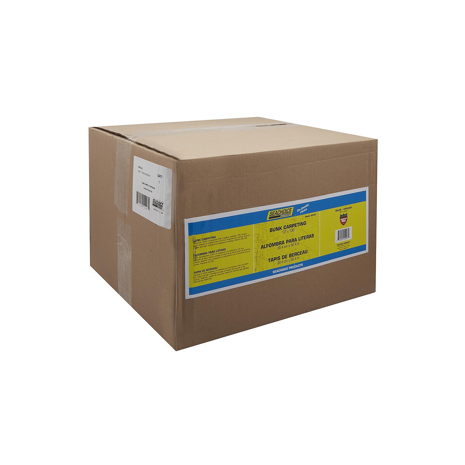 Seachoice 55997 Bunk Carpeting 12" x 100', Black 50-55997