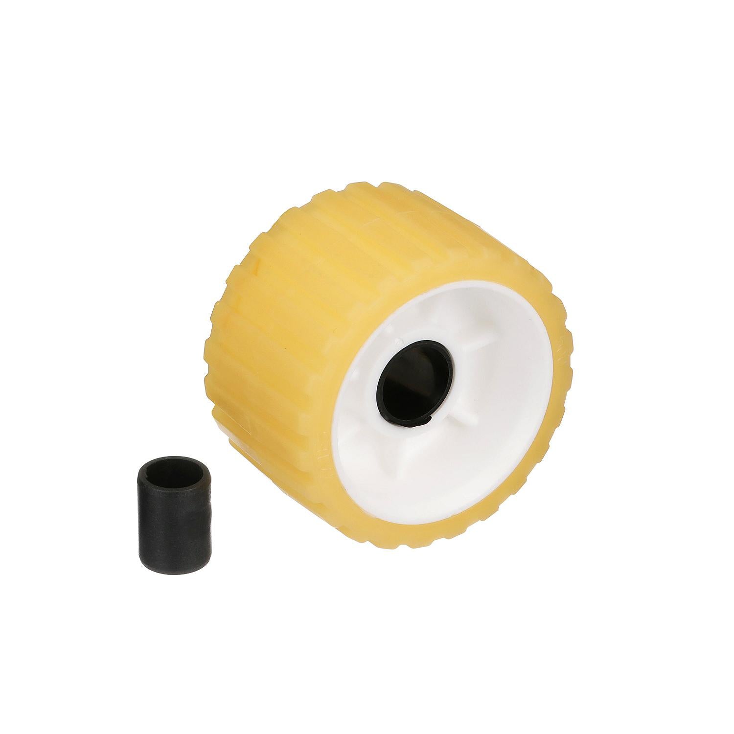 Seachoice Non-Marking TP Yellow Rubber Ribbed Roller 5" D x 3" W With 1-1/8" ID Hole 50-56540