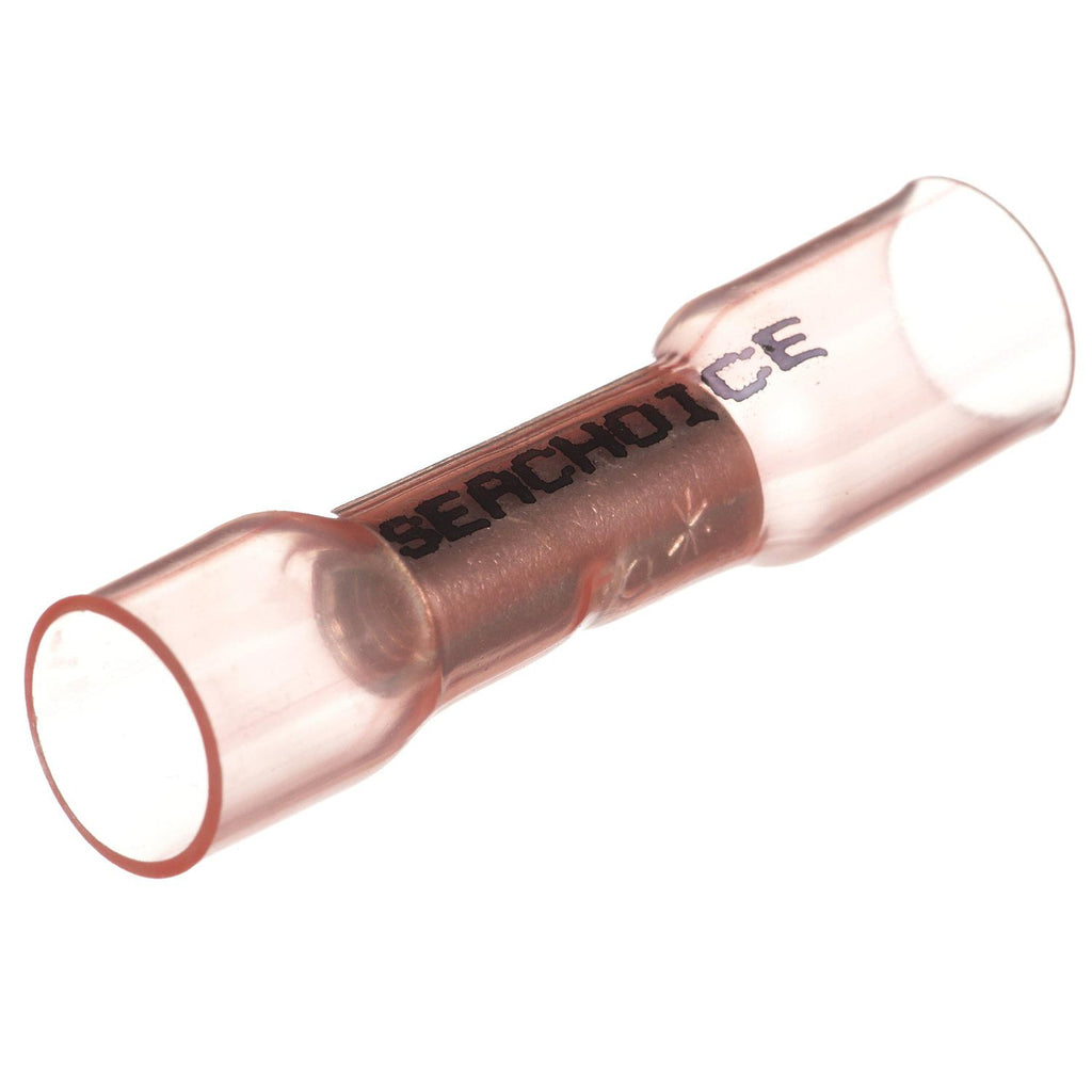 Seachoice Seachoice Heat Shrink Butt Connector Wire, Solderless, Fits 8 Gauge Wire, Red, Pack of 25