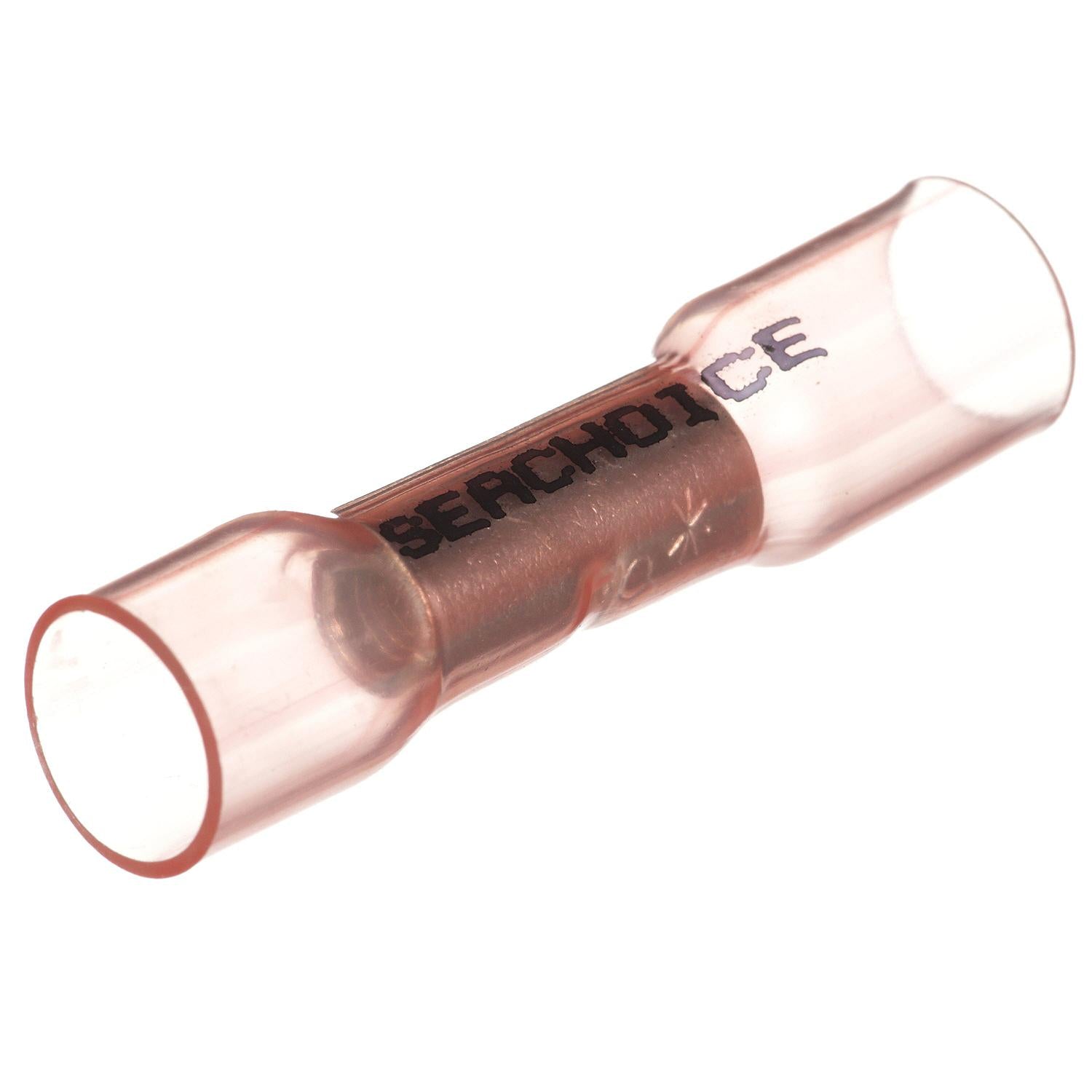 Seachoice Seachoice Heat Shrink Butt Connector Wire, Solderless, Fits 8 Gauge Wire, Red, Pack of 25