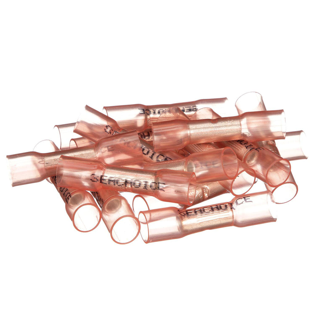 Seachoice Seachoice Heat Shrink Butt Connector Wire, Solderless, Fits 8 Gauge Wire, Red, Pack of 25