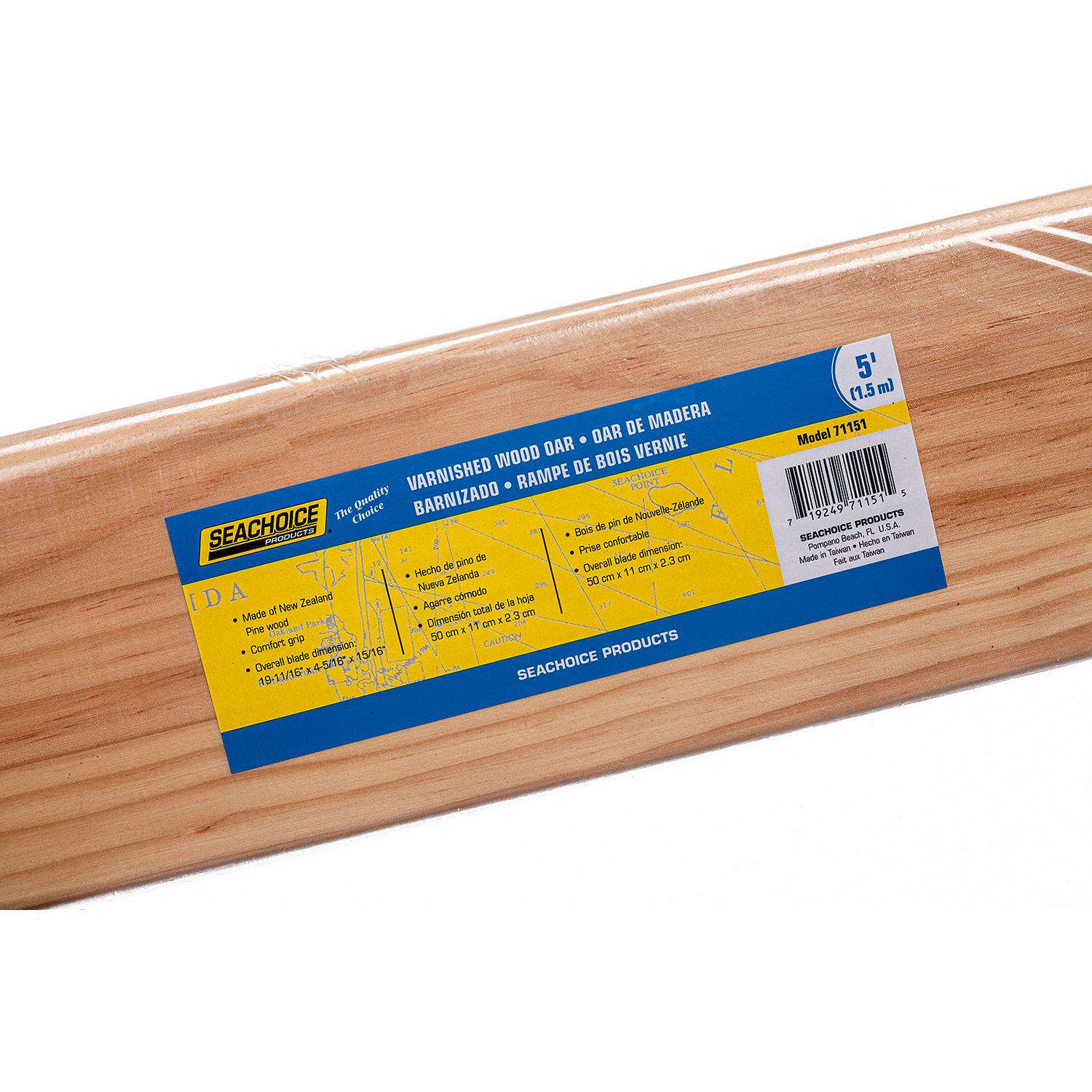Seachoice 71151 Premium Varnished Oar With Comfort Grip, 5' 50-71151