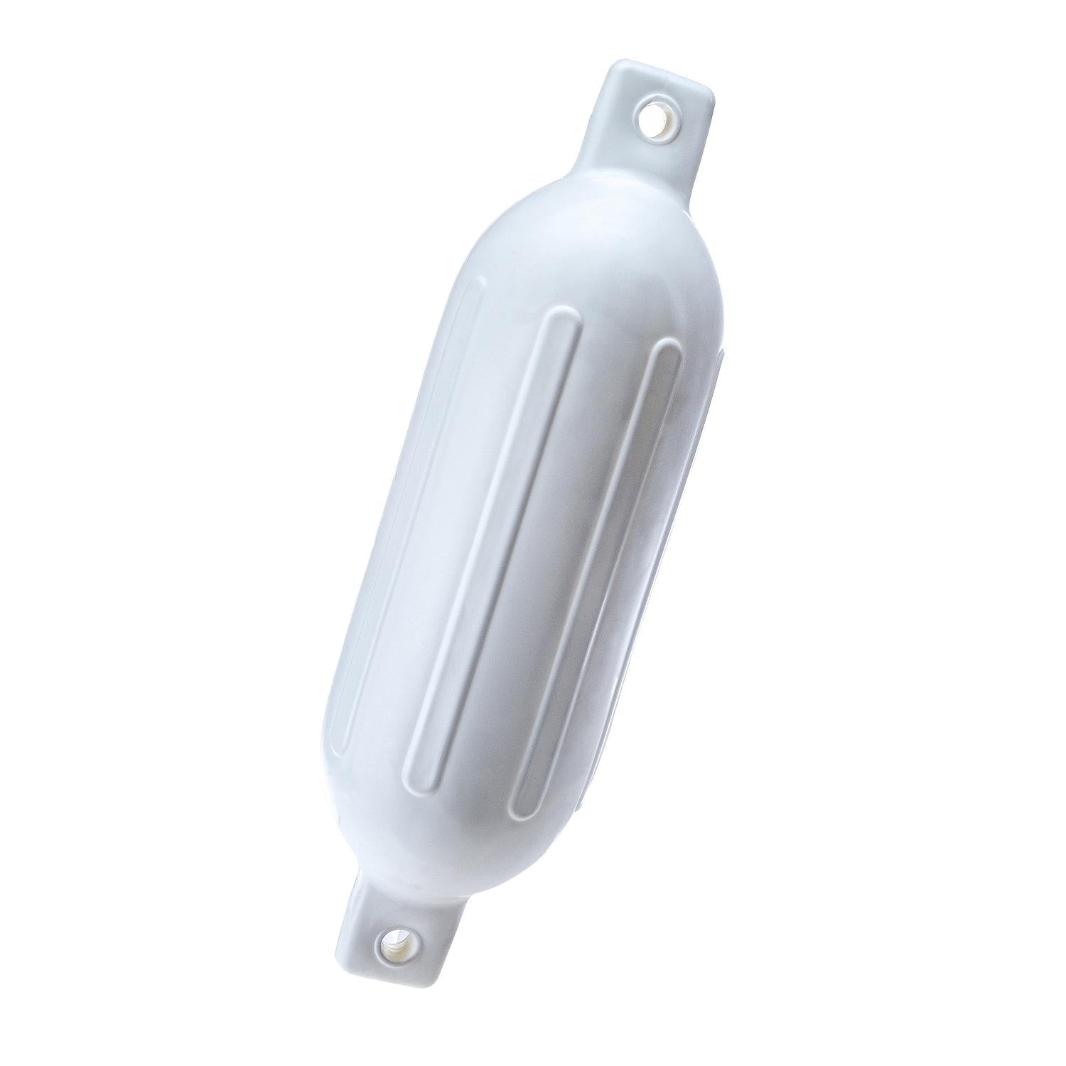 Seachoice 79021 Twin Eye Ribbed Fender, White, 6.5 x 23" 50-79021