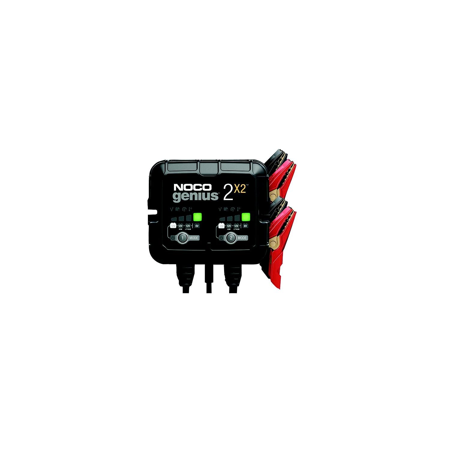 Noco GENIUS2X2 Multi-Bank Battery Charger & Maintainer, 4 Amps/2 Banks 589-GENIUS2X2