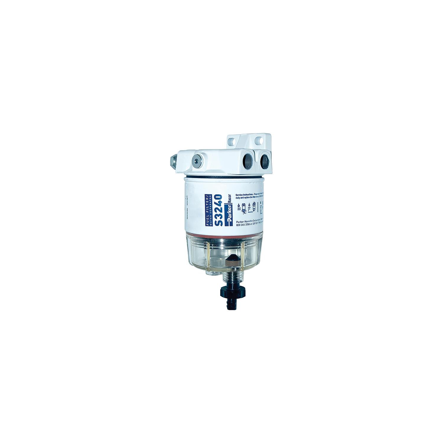 Racor 10 Micron Gas Spin-On Fuel/Water Seperator With Clear Bowl for Outboards 62-120RRAC01