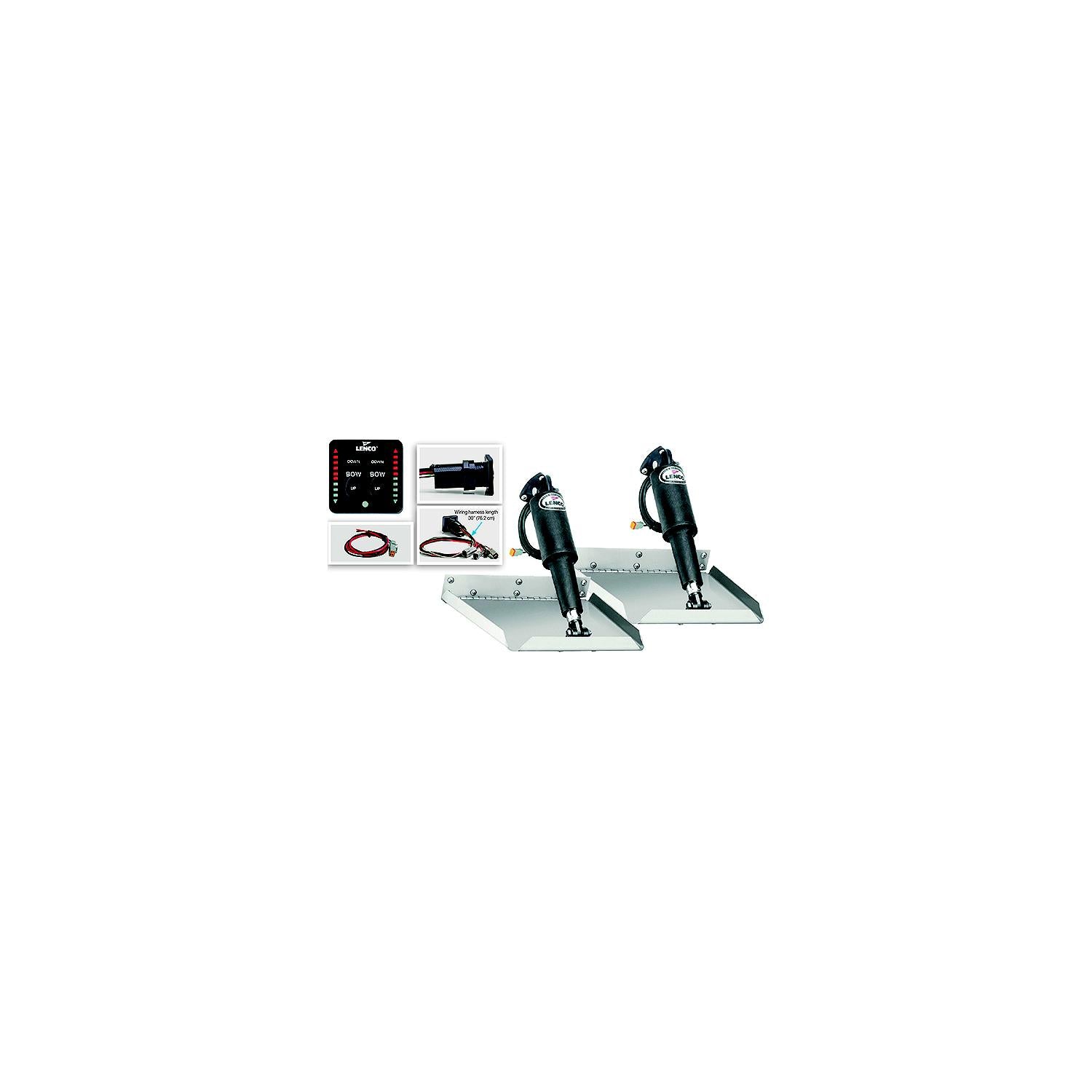 Lenco 12" x 12" Edge Mount Electric Trim Tab Kit w/LED Indicator Switch 622-15110103